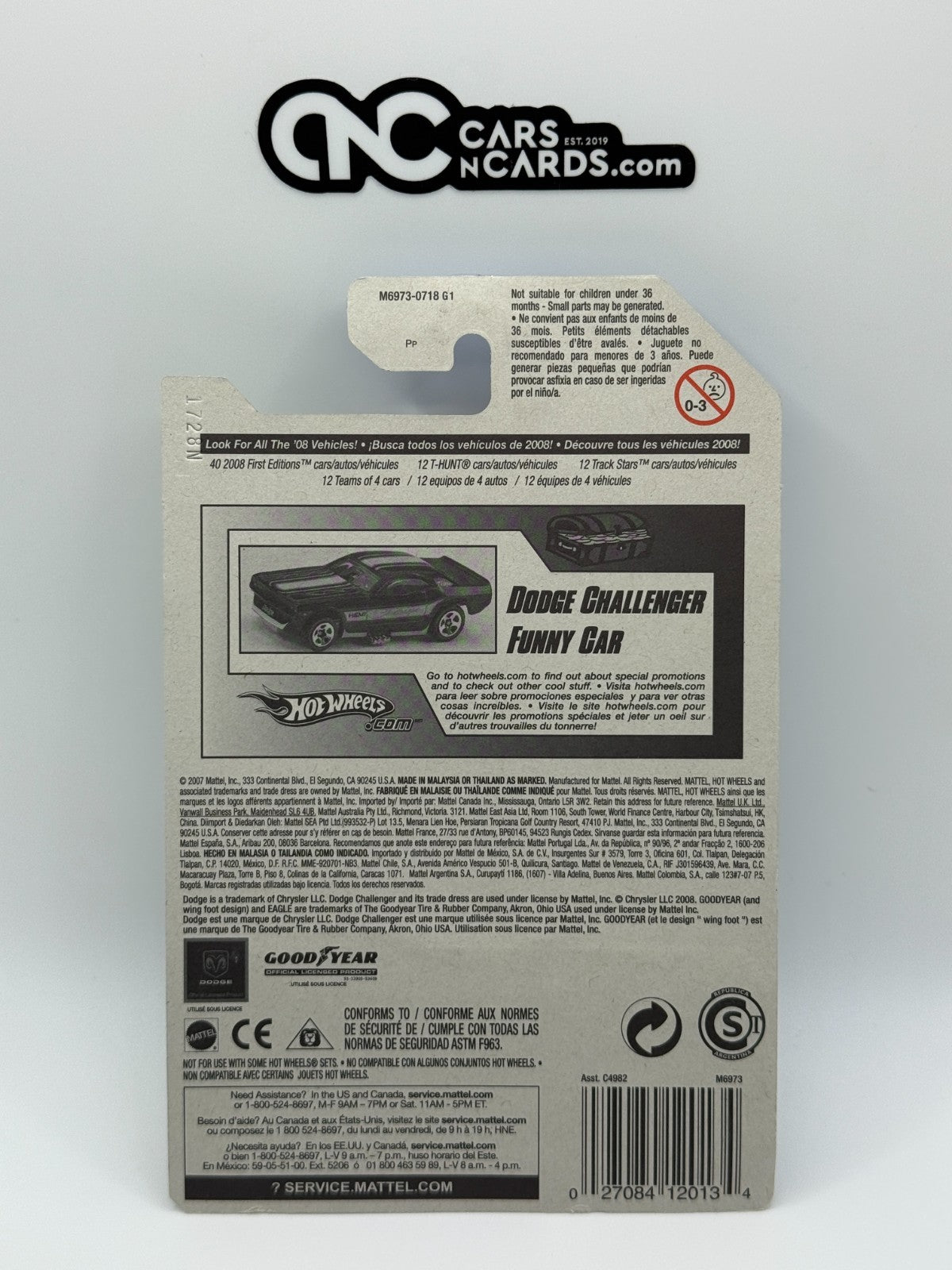 2008 Hot Wheels T-Hunt Treasure Hunt 07/12 Dodge Challenger Funny Car