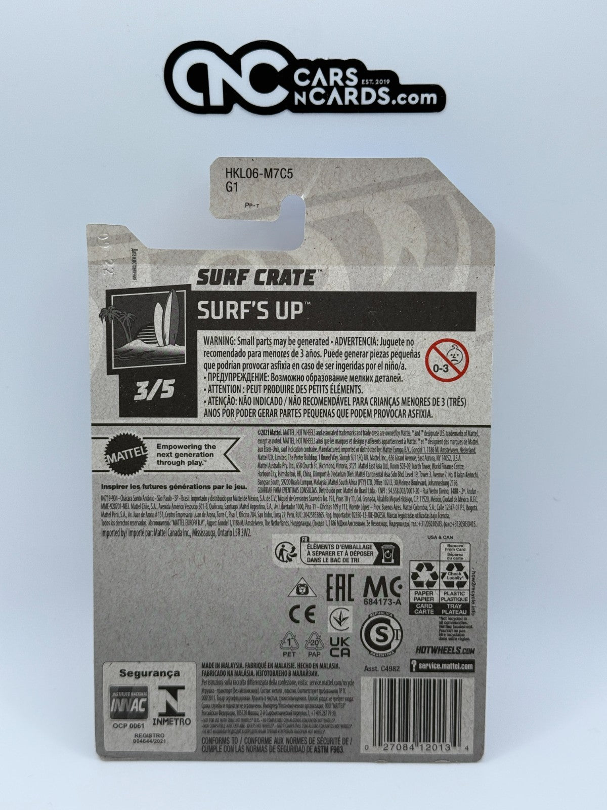 2023 Hot Wheels Surf's Up 3/5 Treasure Hunt Surf Crate (Small Crease)