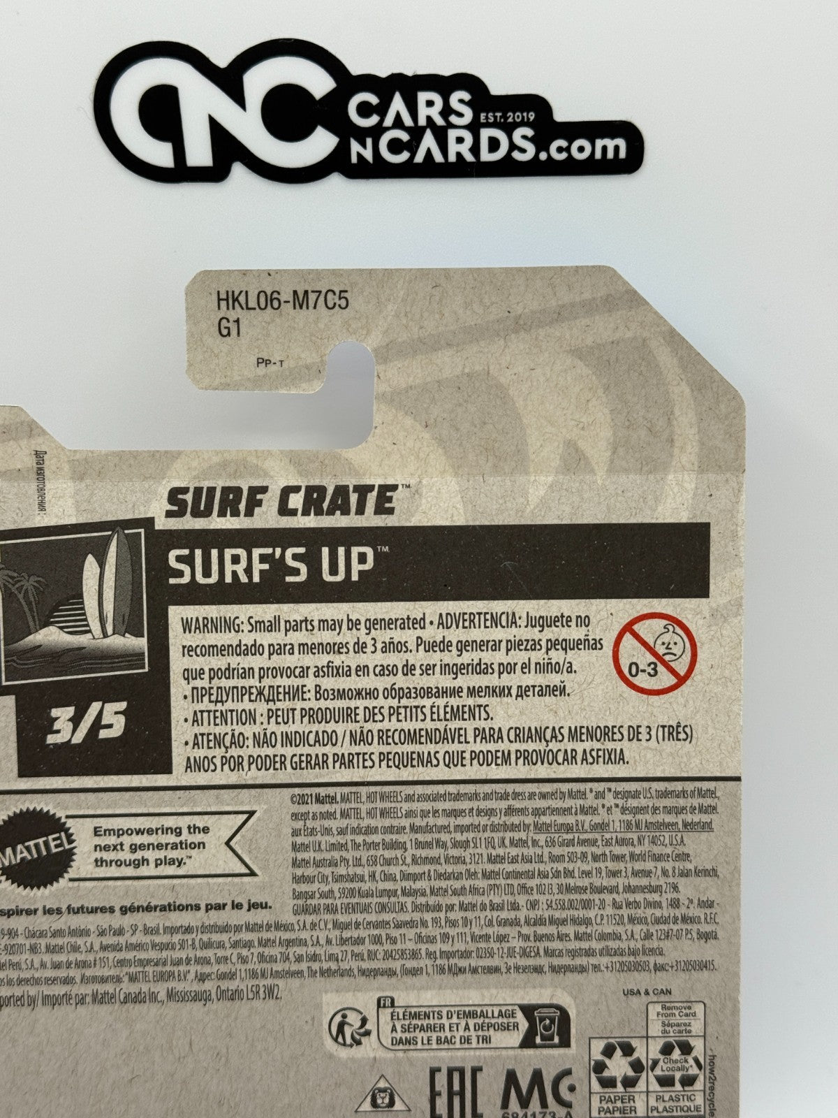 2023 Hot Wheels Surf's Up 3/5 Treasure Hunt Surf Crate (Small Crease)