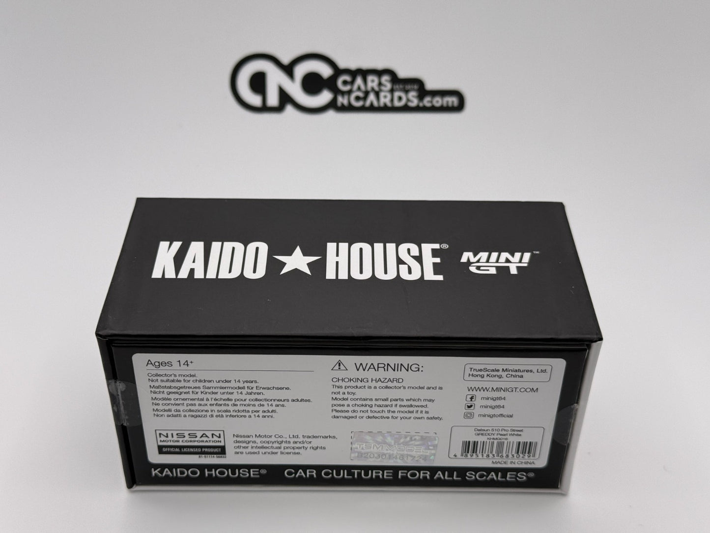 Kaido House x Mini GT 1:64 016 Datsun 510 Pro Street White GReddy Open Box
