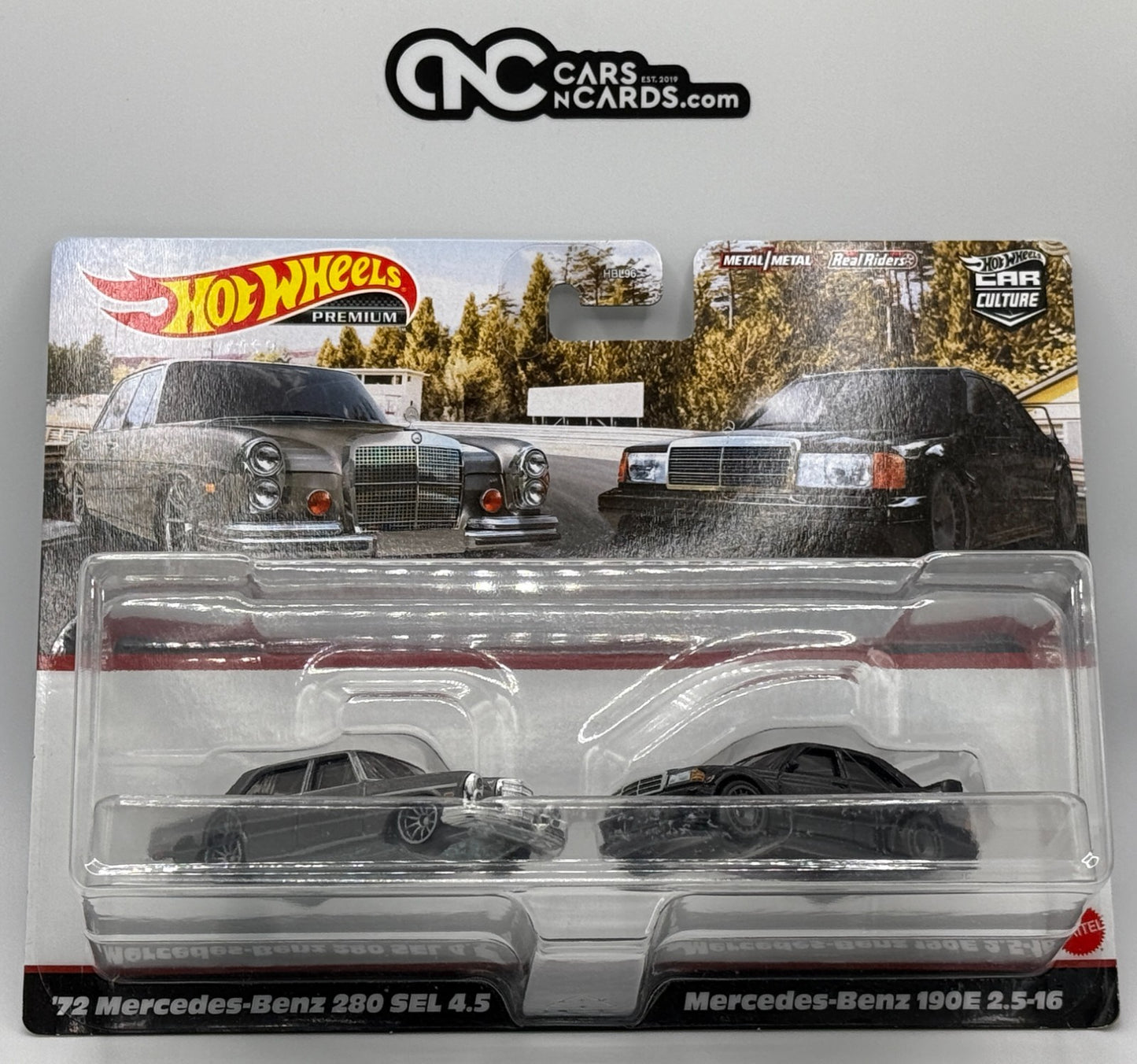 2021 Hot Wheels Premium 2 Pack '72 Mercedes-Benz 280 & 190E With Protector