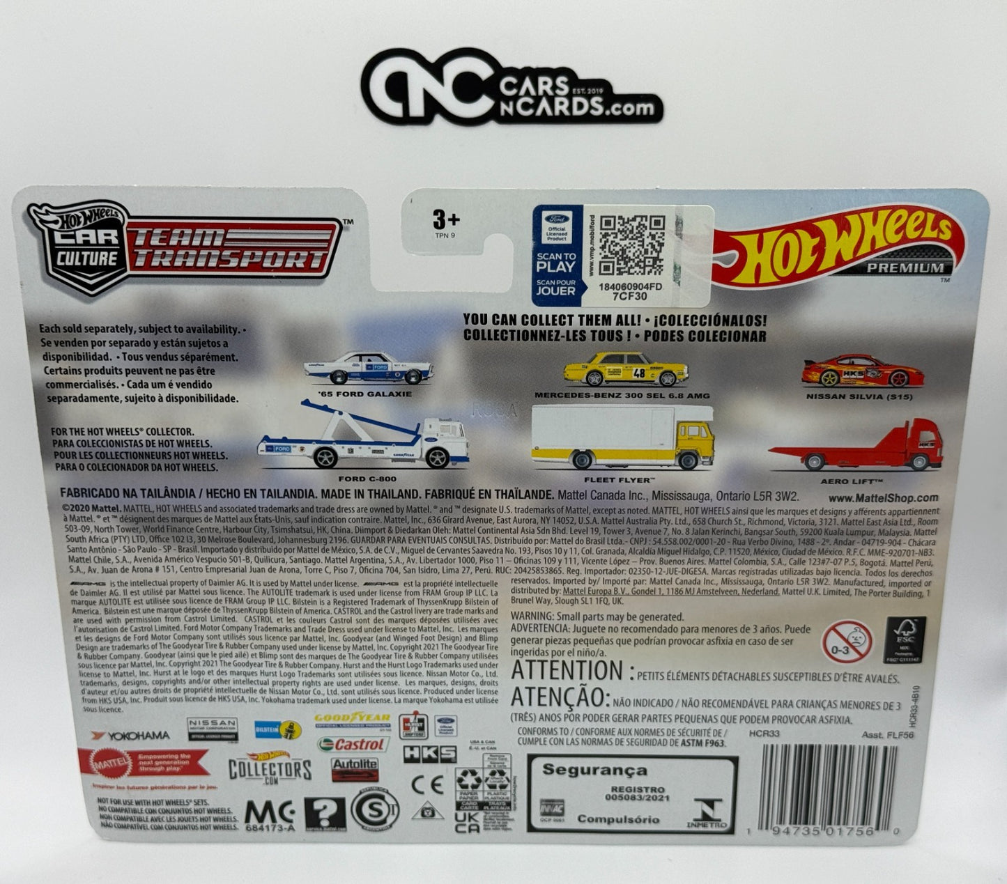 2022 Hot Wheels Premium Team Transport #38 '65 Ford Galaxie Ford C-800