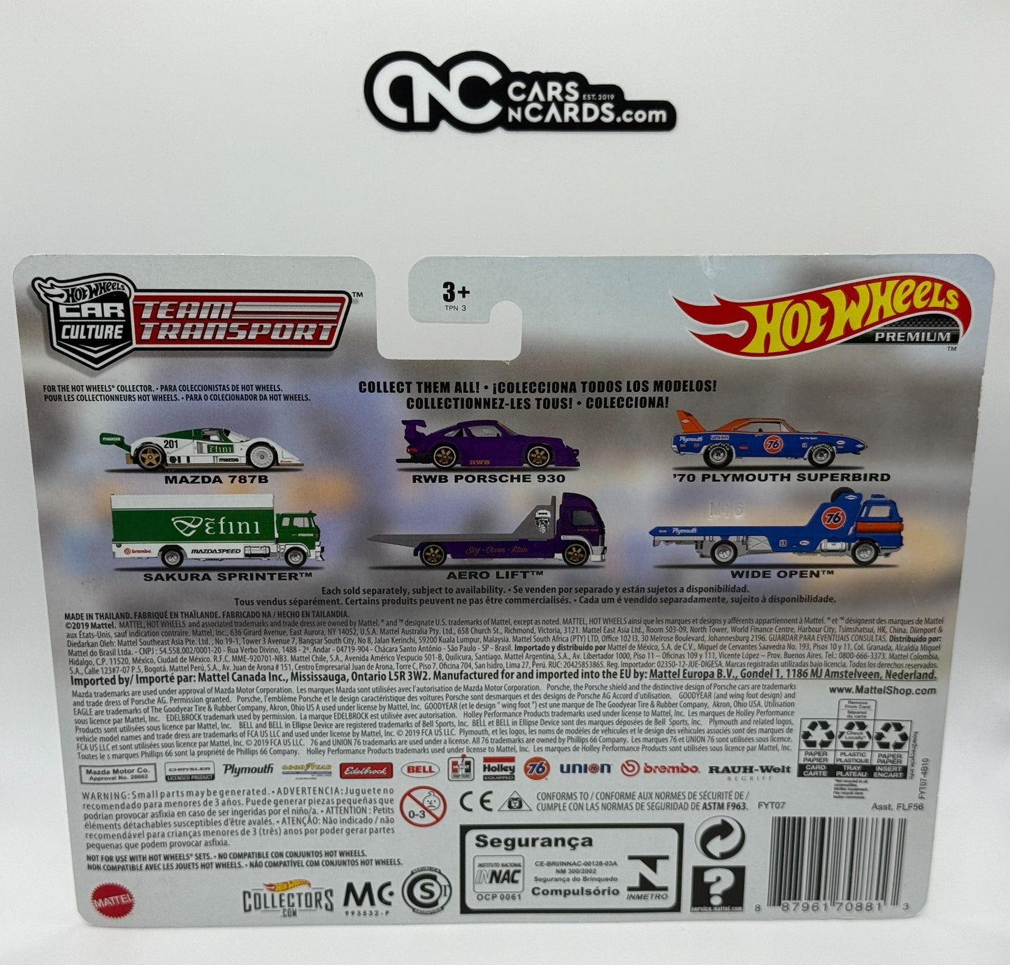 2019 Hot Wheels Premium Team Transport #18 '70 Plymouth Superbird Union 76