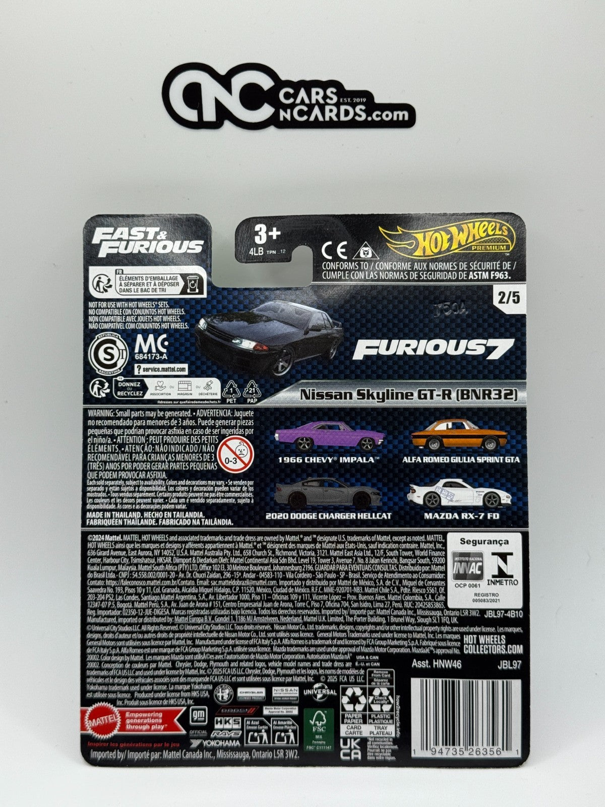 2025 Hot Wheels Premium Fast & Furious 2/5 Nissan Skyline GT-R (BNR32)