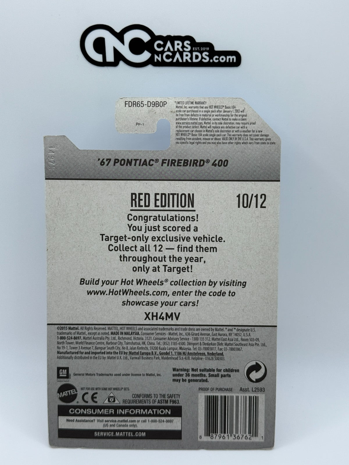 2017 Hot Wheels Red Edition 10/12 '67 Pontiac Firebird 400