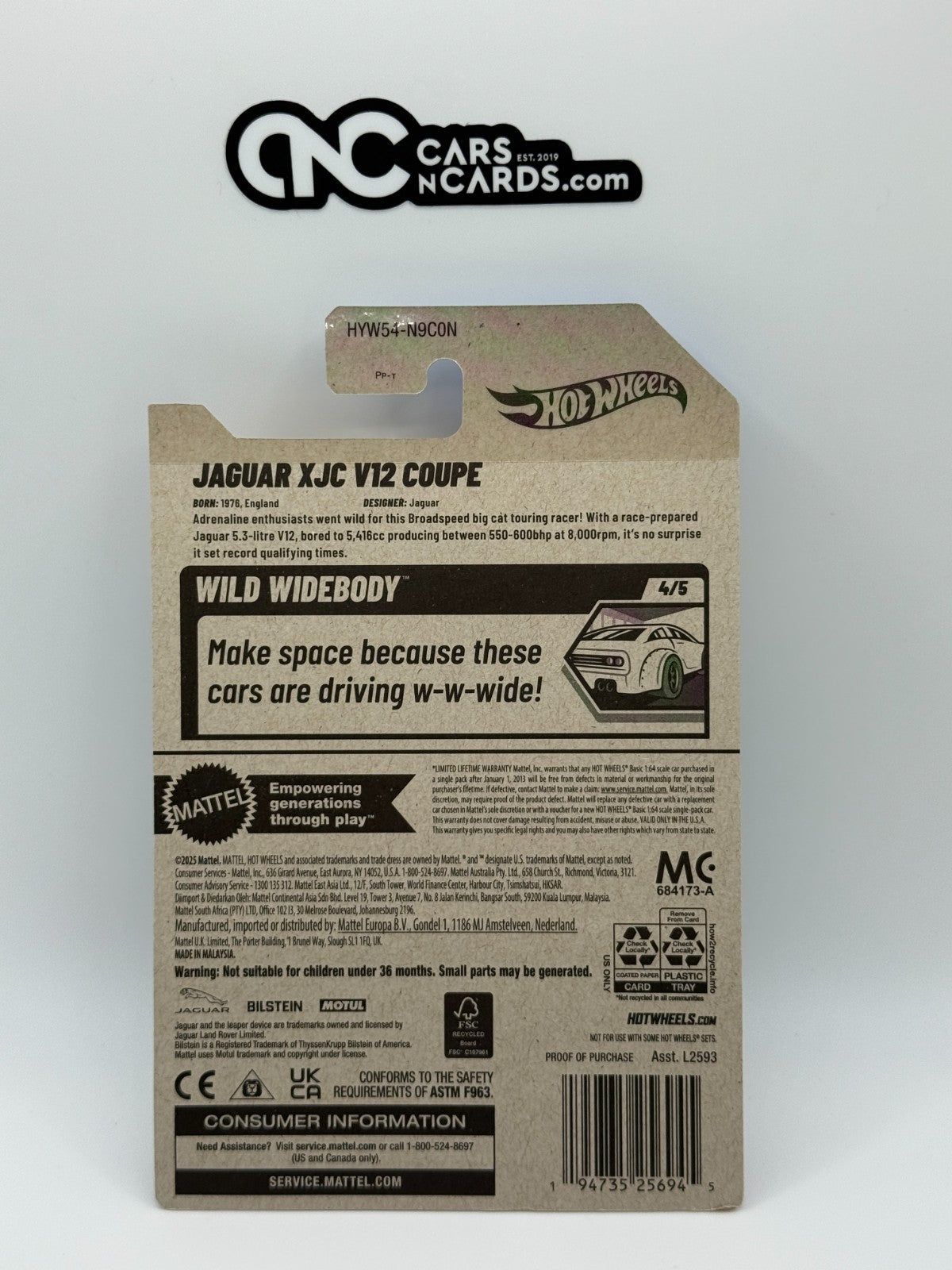 2025 Hot Wheels Wild Widebody 4/5 Jaguar XJC V12 Coupe