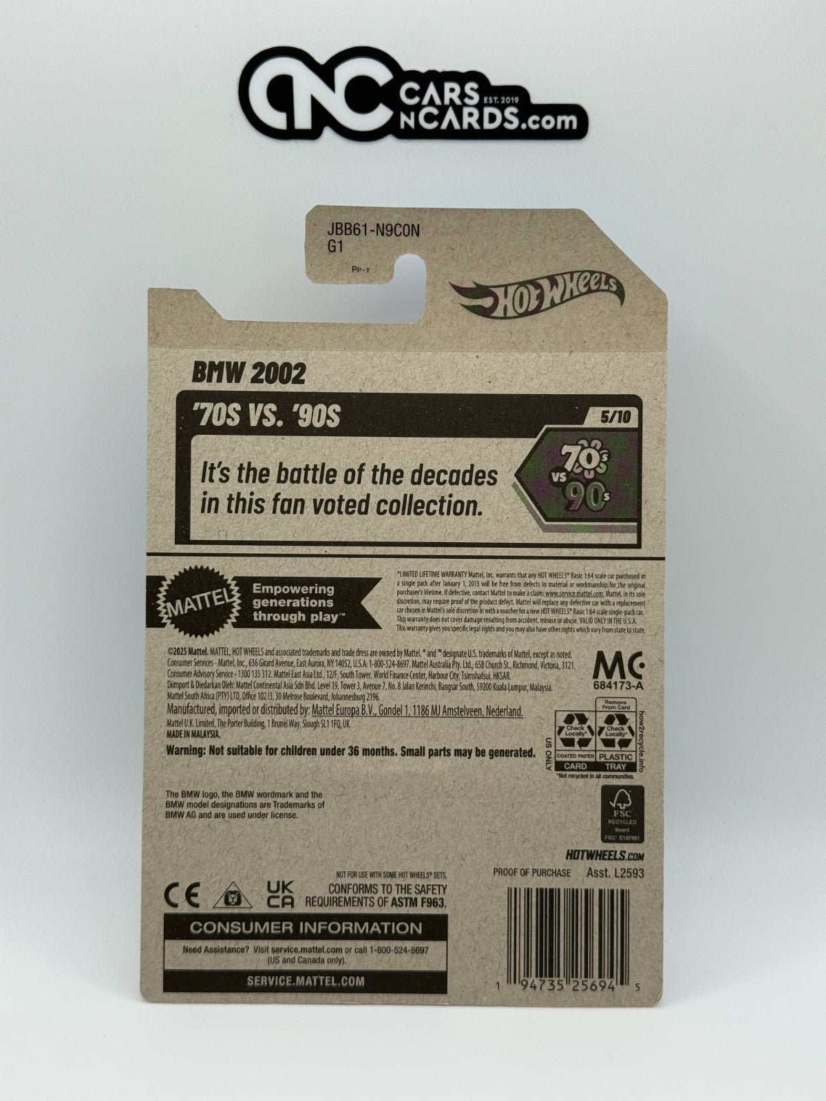 2025 Hot Wheels '70s VS. '90s 5/10 BMW 2002 Blue