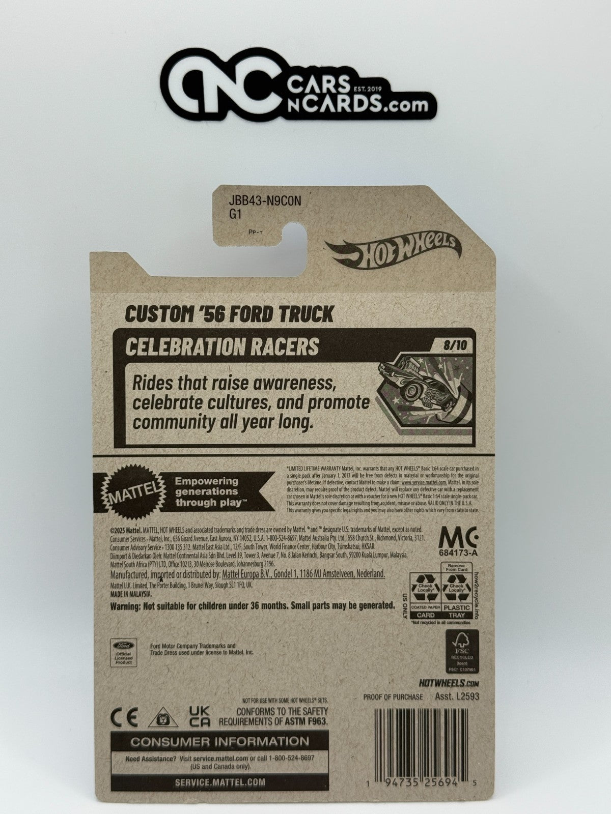 2025 Hot Wheels Celebration Racers 8/10 Custom '56 Ford Truck Day of the Dead