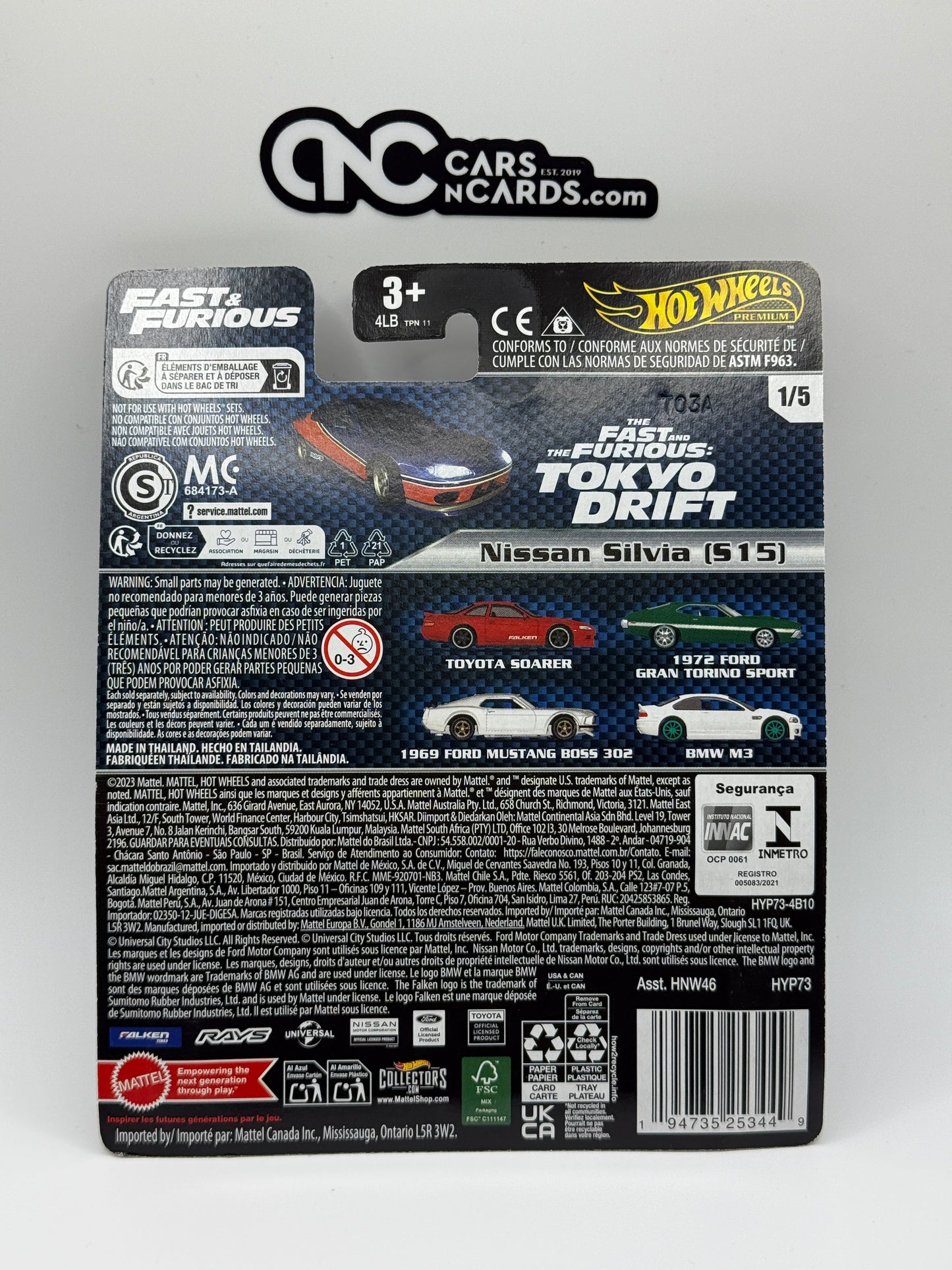 2024 Hot Wheels Premium Fast & Furious 1/5 Nissan Silvia S15