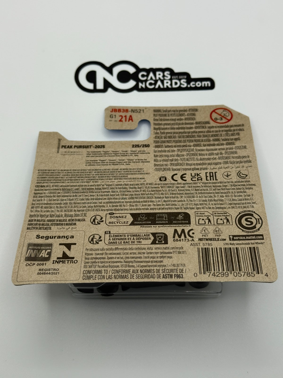 2025 Hot Wheels Peak Pursuit 4/10 Pagani Utopia Blue Short Card