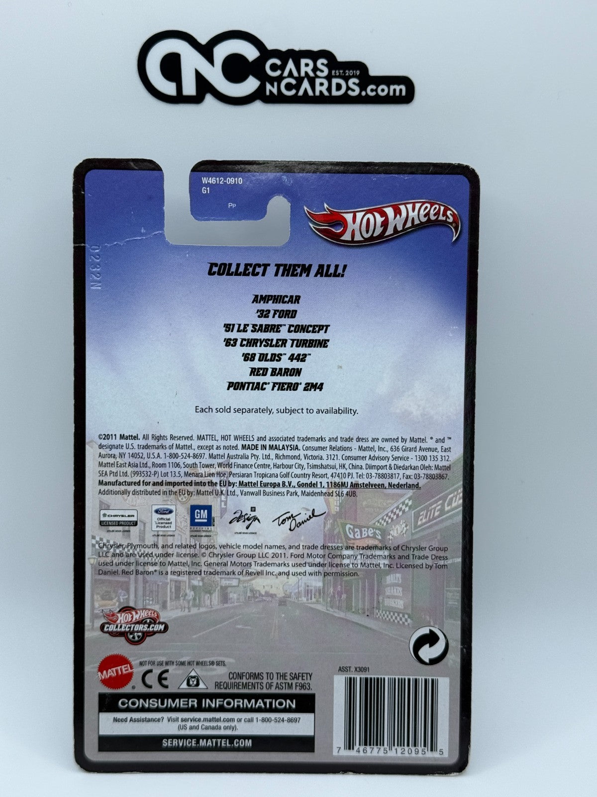 2012 Hot Wheels Boulevard Concept Cars '51 Le Sabre Concept (Card Crease)