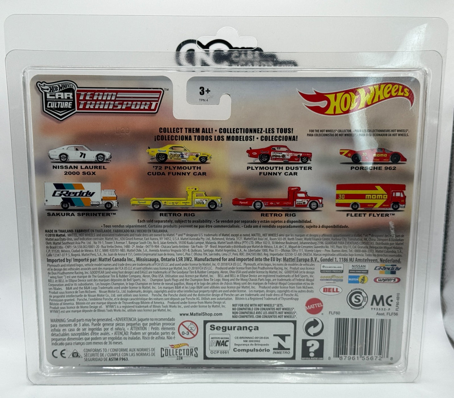 2018 Hot Wheels Premium Team Transport #6 Porsche 962 With Protector