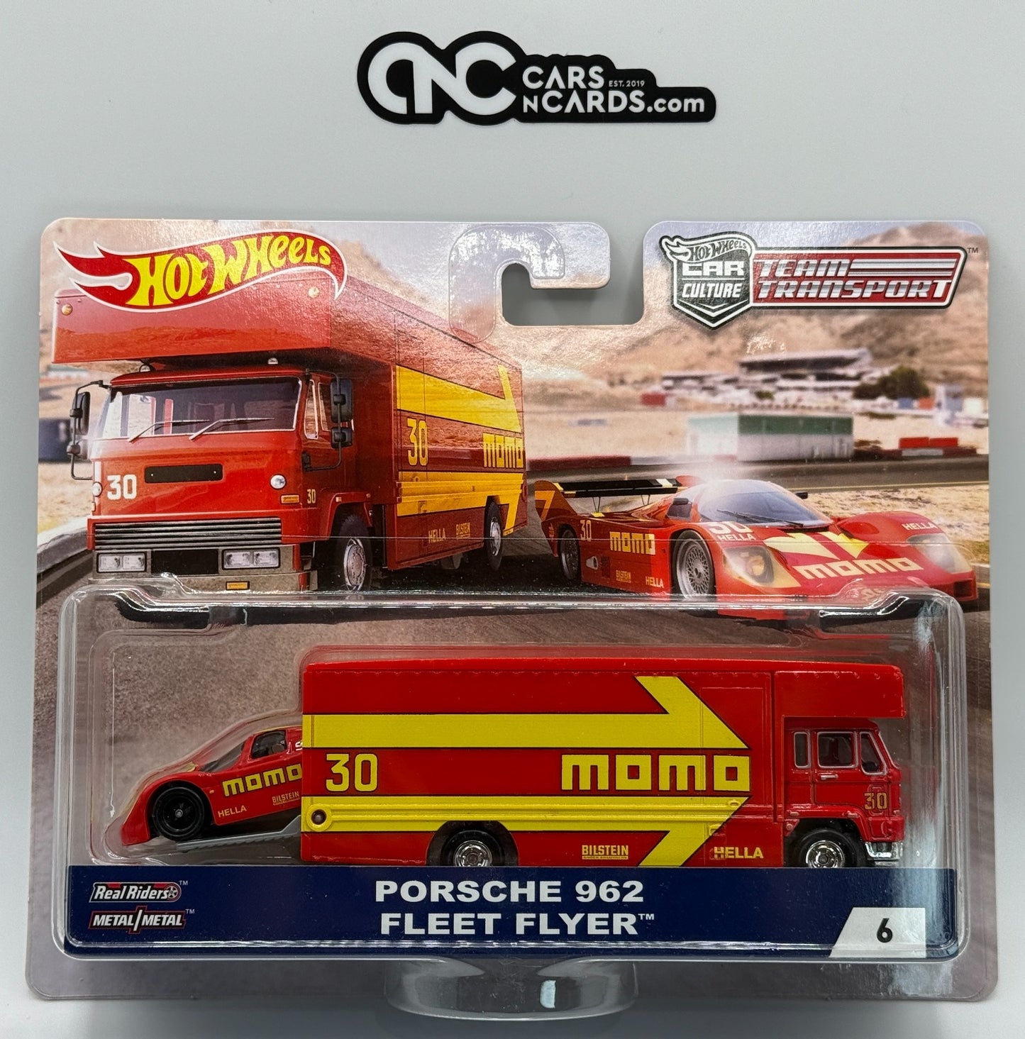2018 Hot Wheels Premium Team Transport #6 Porsche 962 With Protector