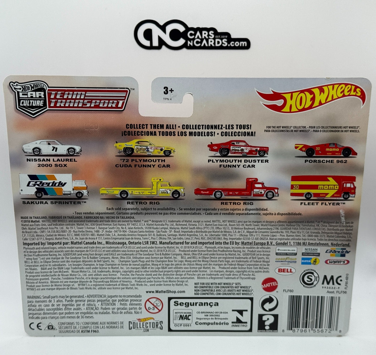 2018 Hot Wheels Premium Team Transport #6 Porsche 962 With Protector