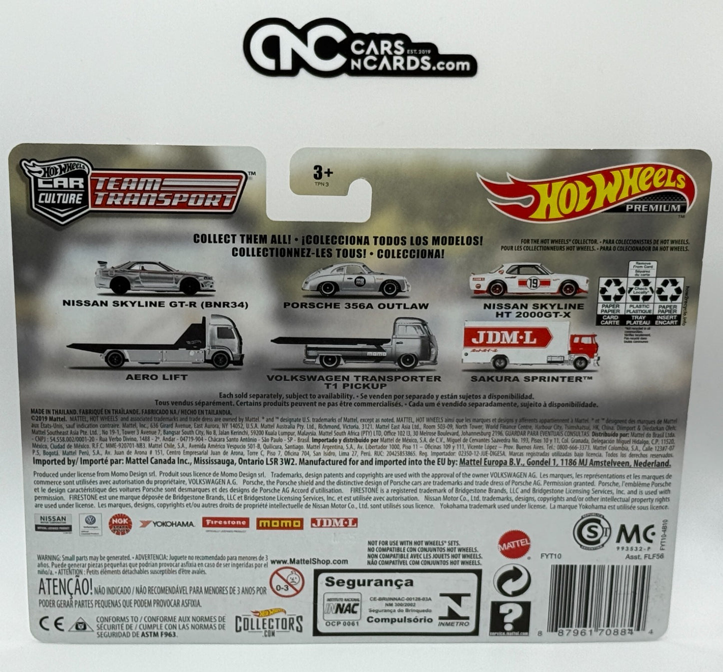 2019 Hot Wheels Premium Team Transport #12 Nissan Skyline GT-R BNR34 W/Protector