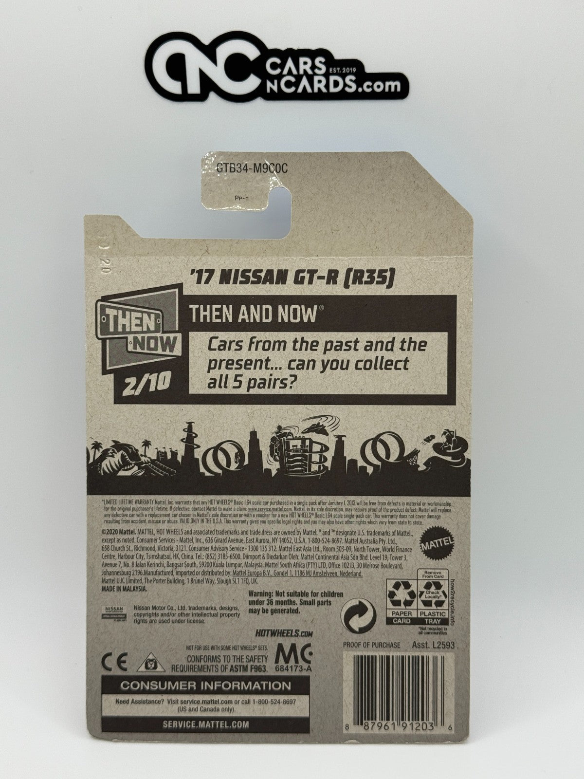 2021 Hot Wheels Then and Now 2/10 '17 Nissan GT-R (R35) (Soft Corners) Yellow