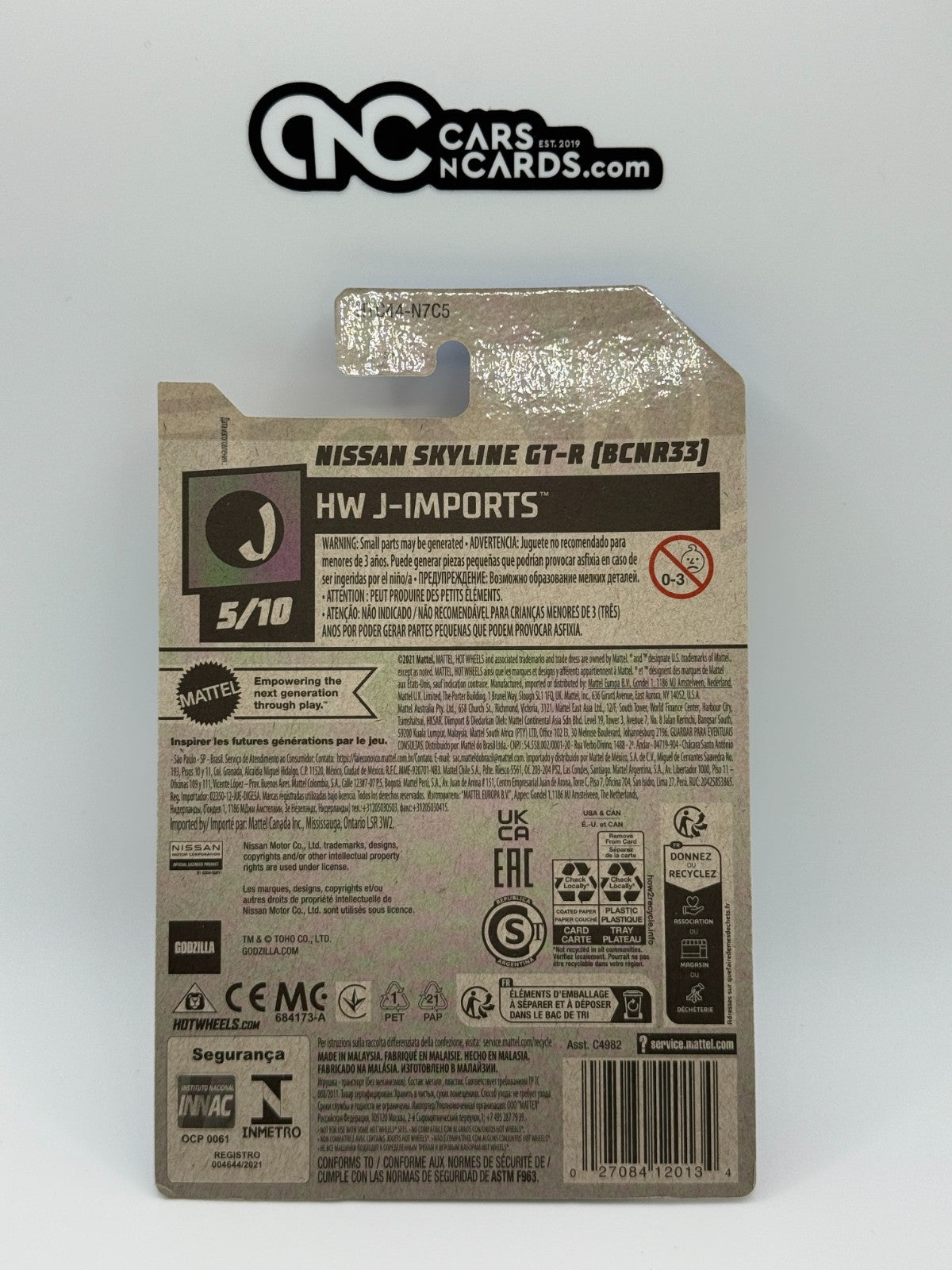 2024 Hot Wheels HW J-Imports 5/10 Godzilla Nissan Skyline GT-R (BCNR33) White
