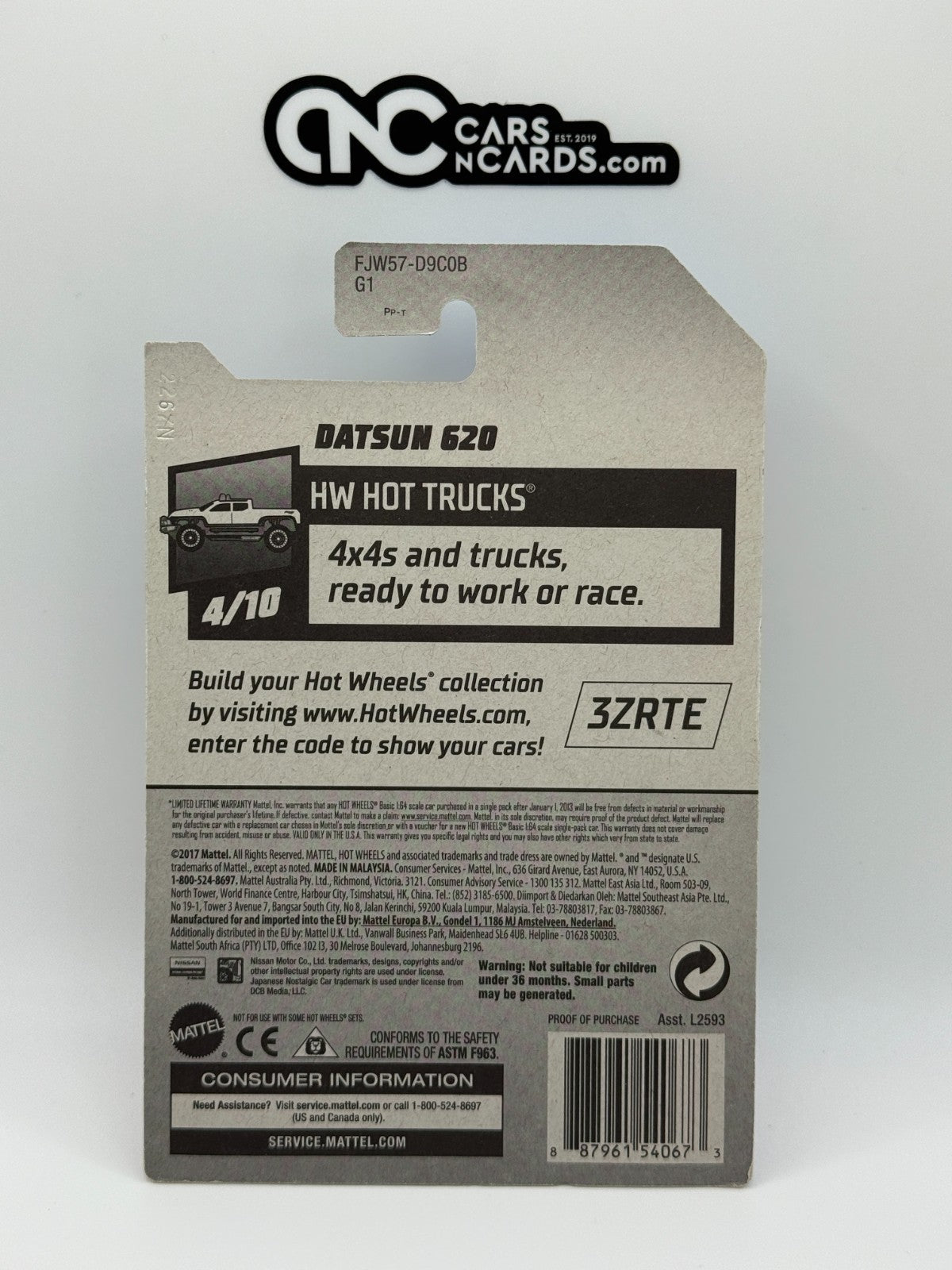 2018 Hot Wheels HW Hot Trucks 4/10 Datsun 620 Green