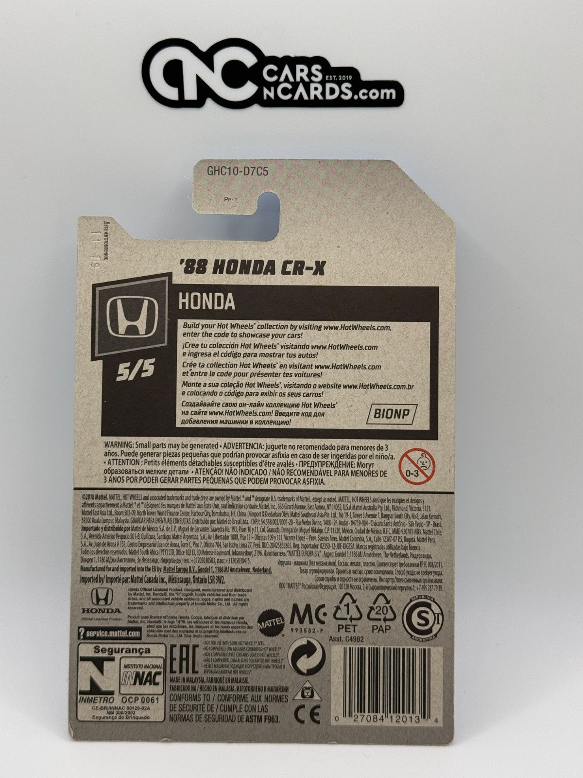 2020 Hot Wheels Honda 5/5 '88 Honda CR-X