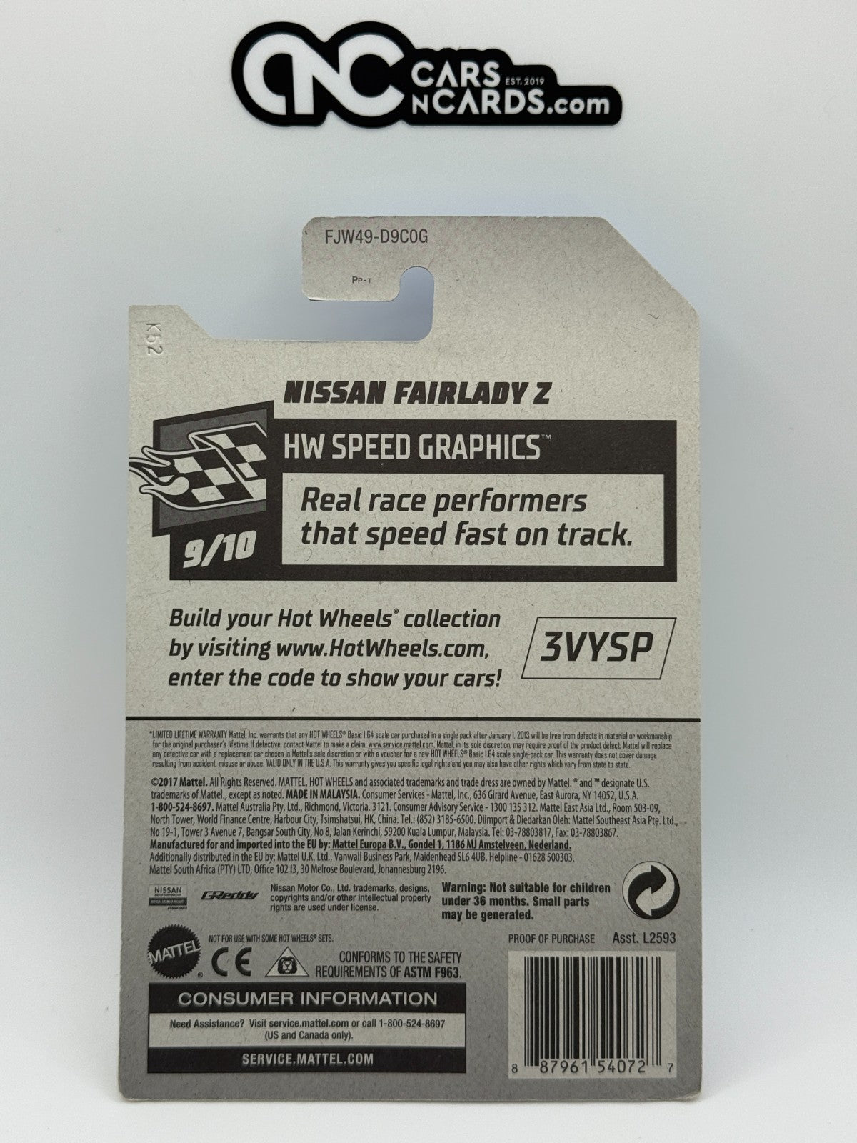 2018 Hot Wheels HW Speed Graphics 9/10 Nissan Fairlady Z Greddy Cracked Blister