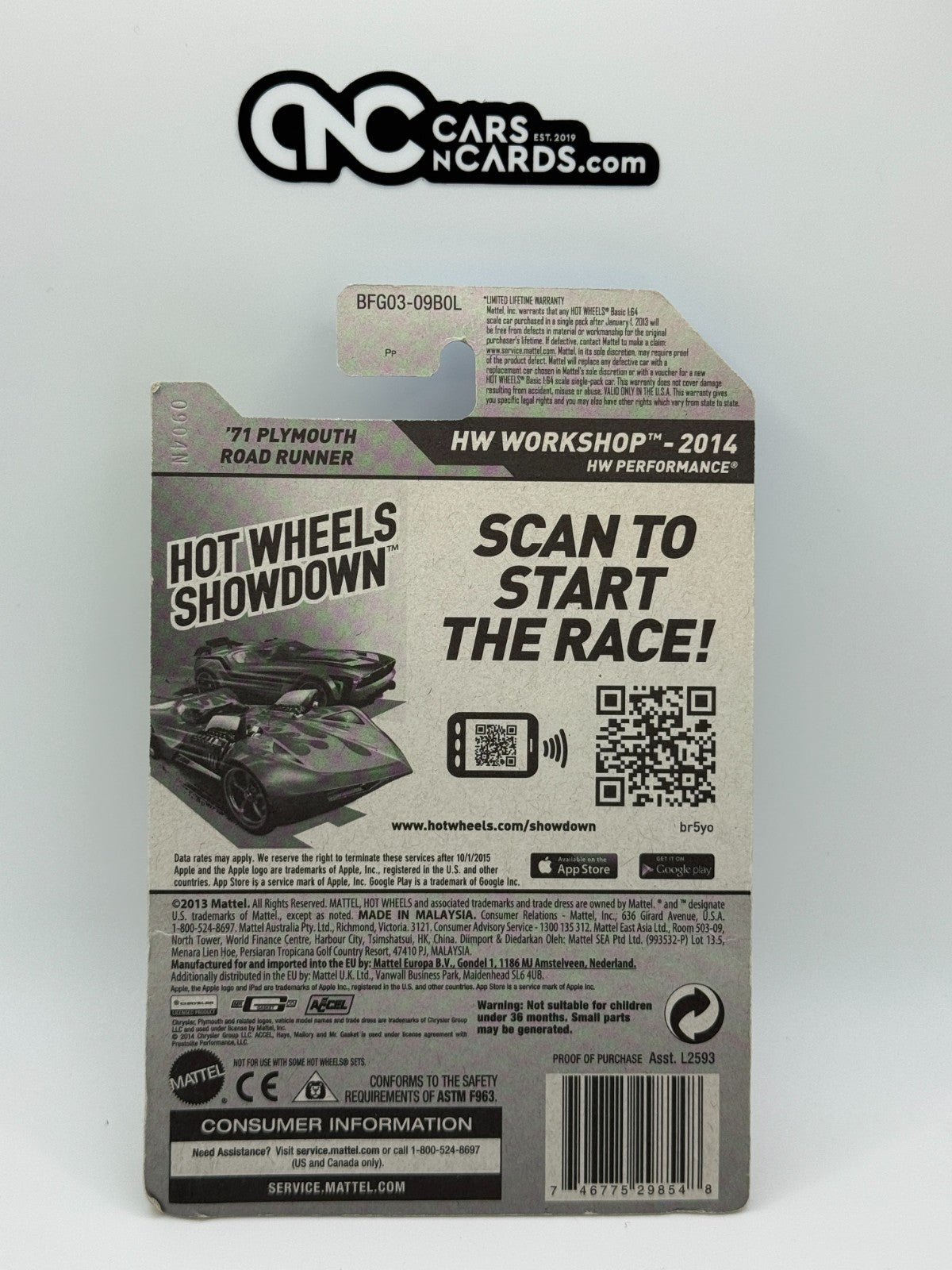 2014 Hot Wheels HW Workshop '71 Plymouth Road Runner Accel (Card Damage)