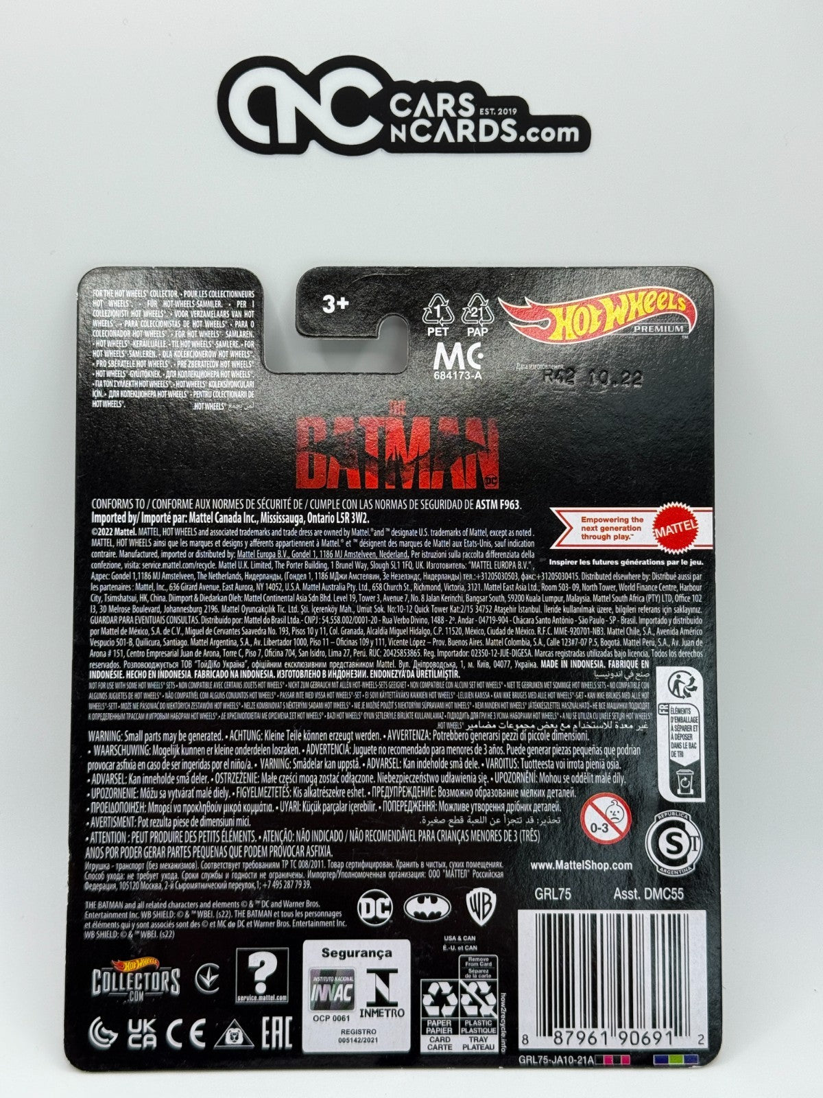 2022 Hot Wheels Premium DC Comics The Batman Batmobile