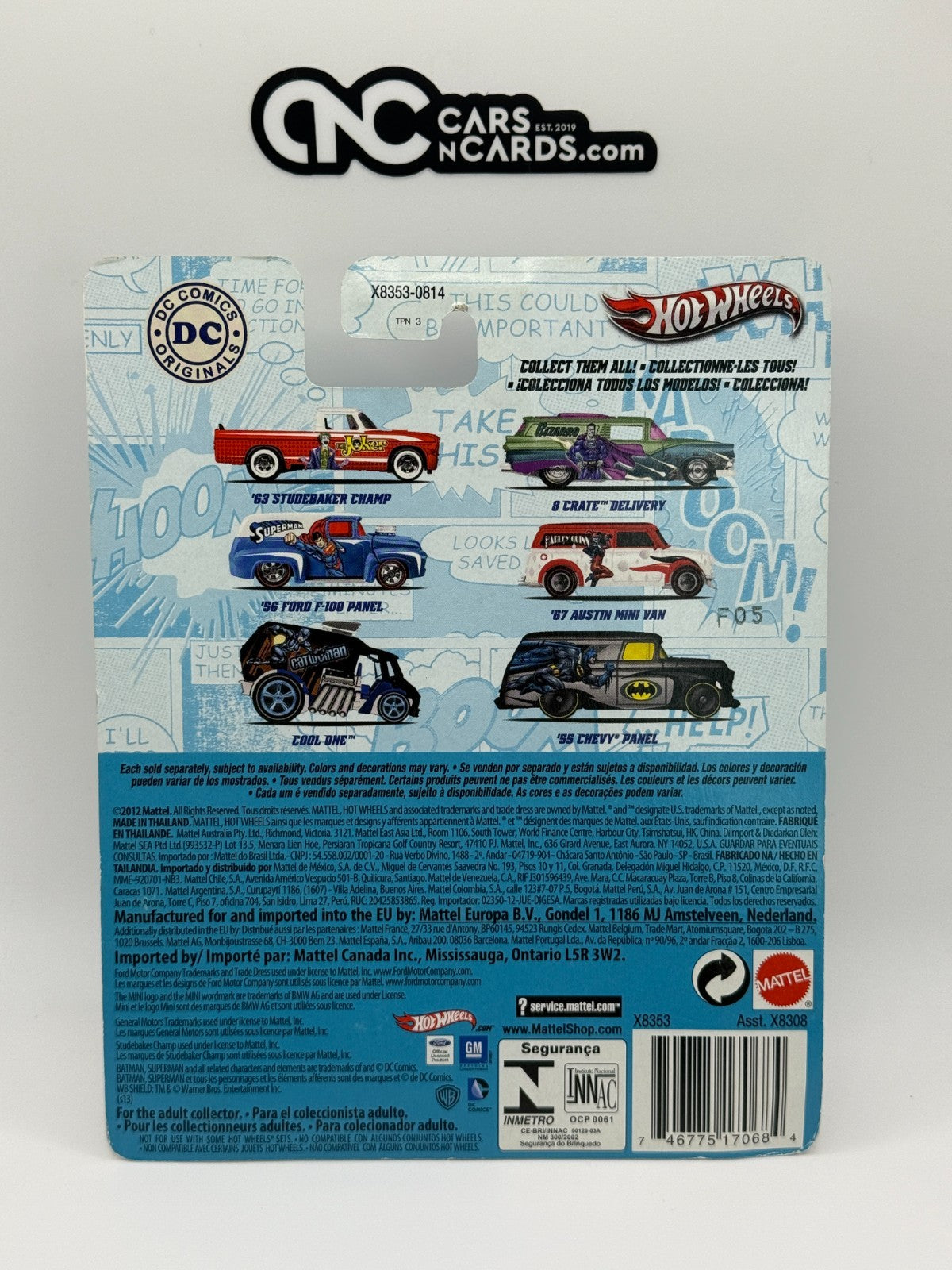 2013 Hot Wheels Premium DC Comics '55 Chevy Panel (Bent Corner)