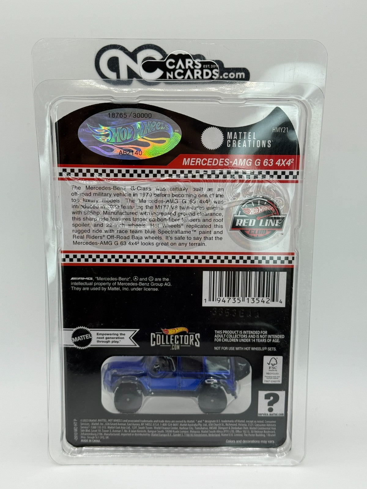 2024 Hot Wheels RLC Mercedes-AMG G 63 4X4 #18765/30000 With Protector