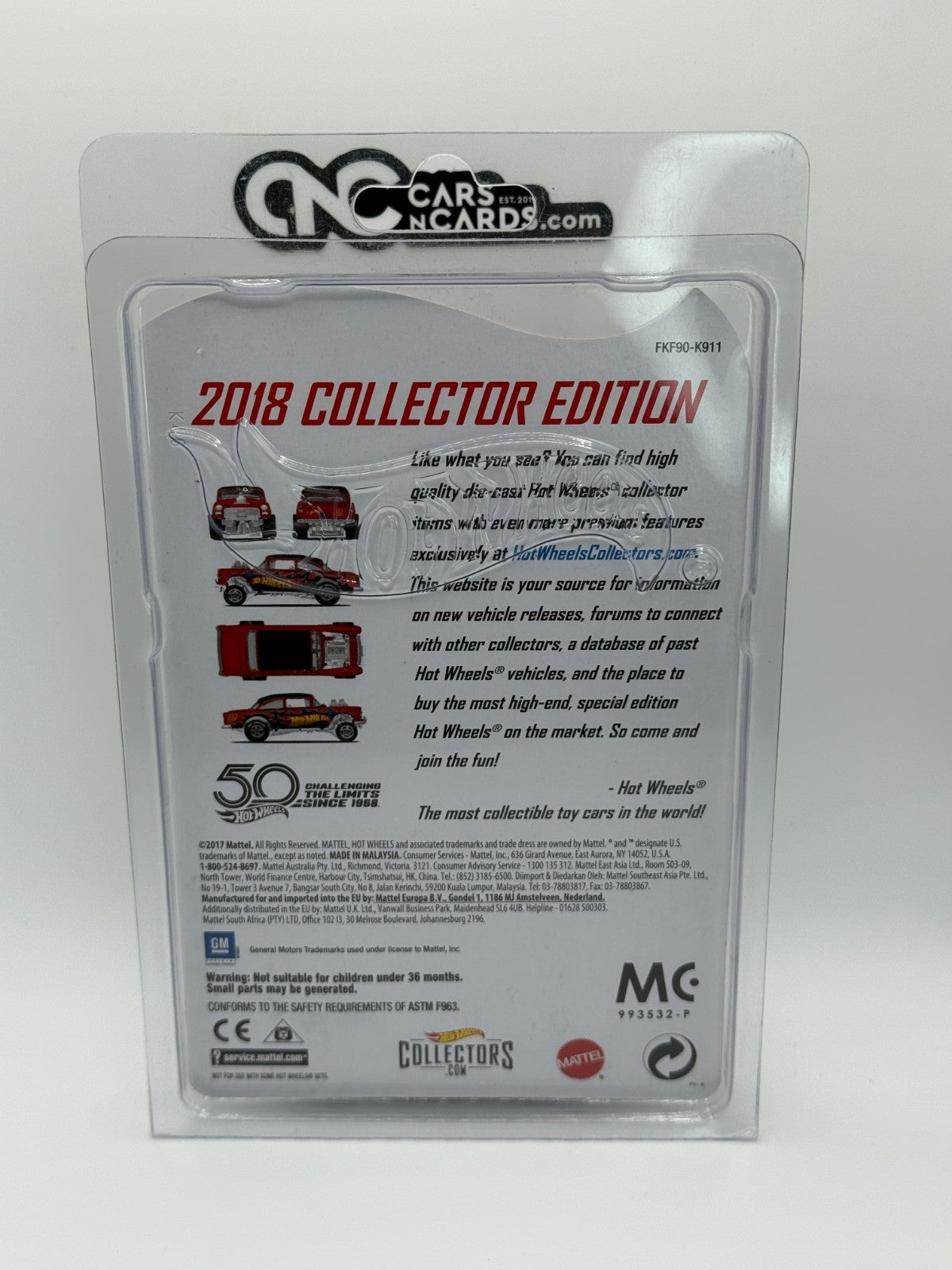2018 Hot Wheels Mail In Collector Edition '55 Chevy Bel Air Gasser W/Protector
