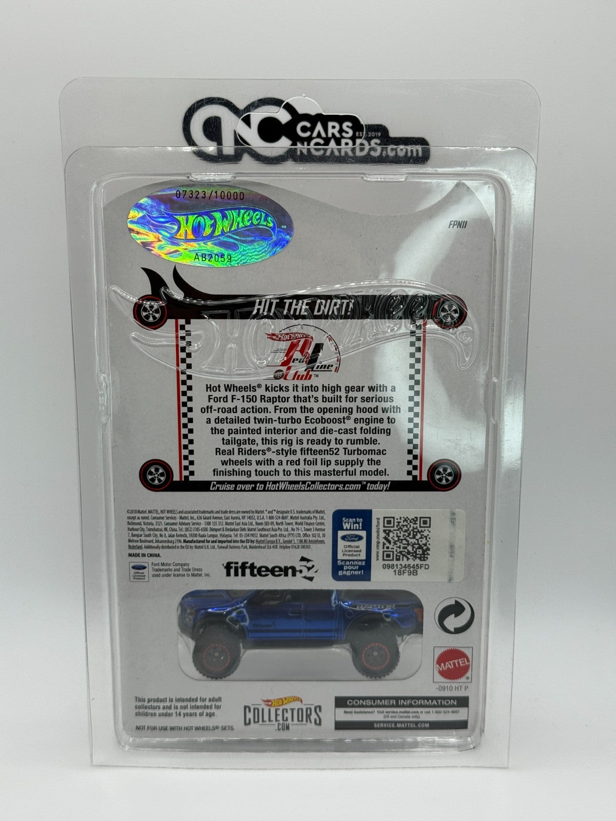 2018 Hot Wheels RLC '17 Ford F-150 Raptor #7323/10000 (BLISTER DAMAGE)