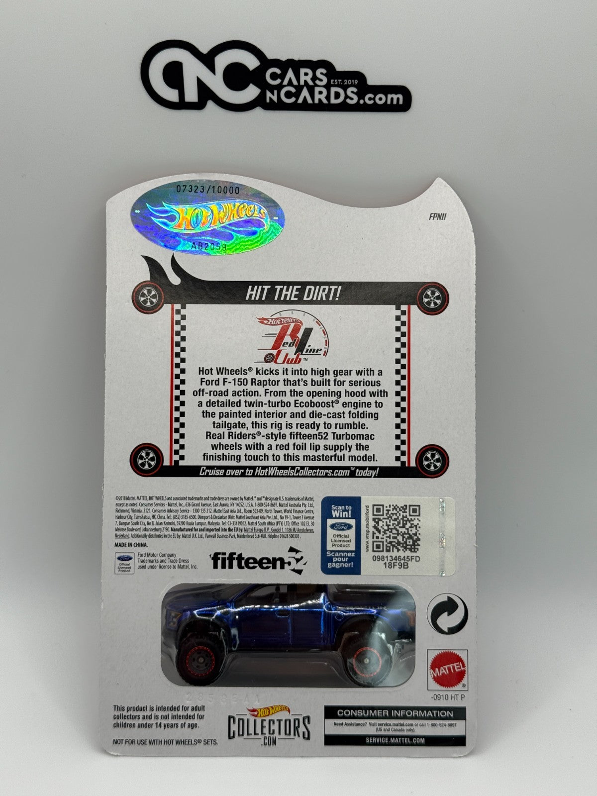 2018 Hot Wheels RLC '17 Ford F-150 Raptor #7323/10000 (BLISTER DAMAGE)