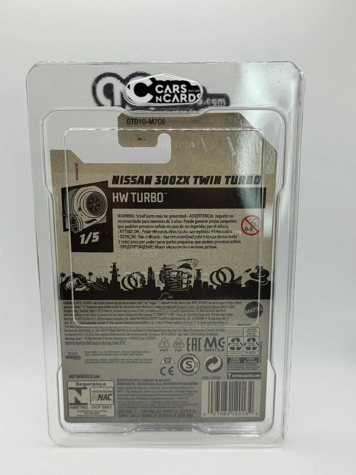 2021 Hot Wheels Super Treasure Hunt HW Turbo Nissan 300ZX Twin Turbo W/Protector