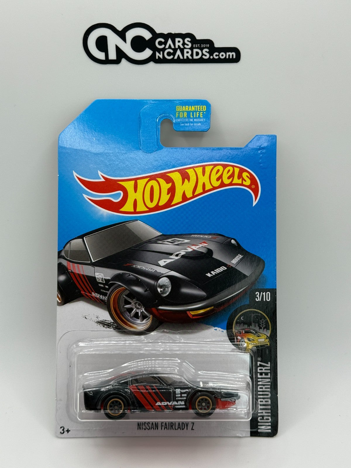 2017 Hot Wheels Super Treasure Hunt Nightburnerz Nissan Fairlady Z Card Crease