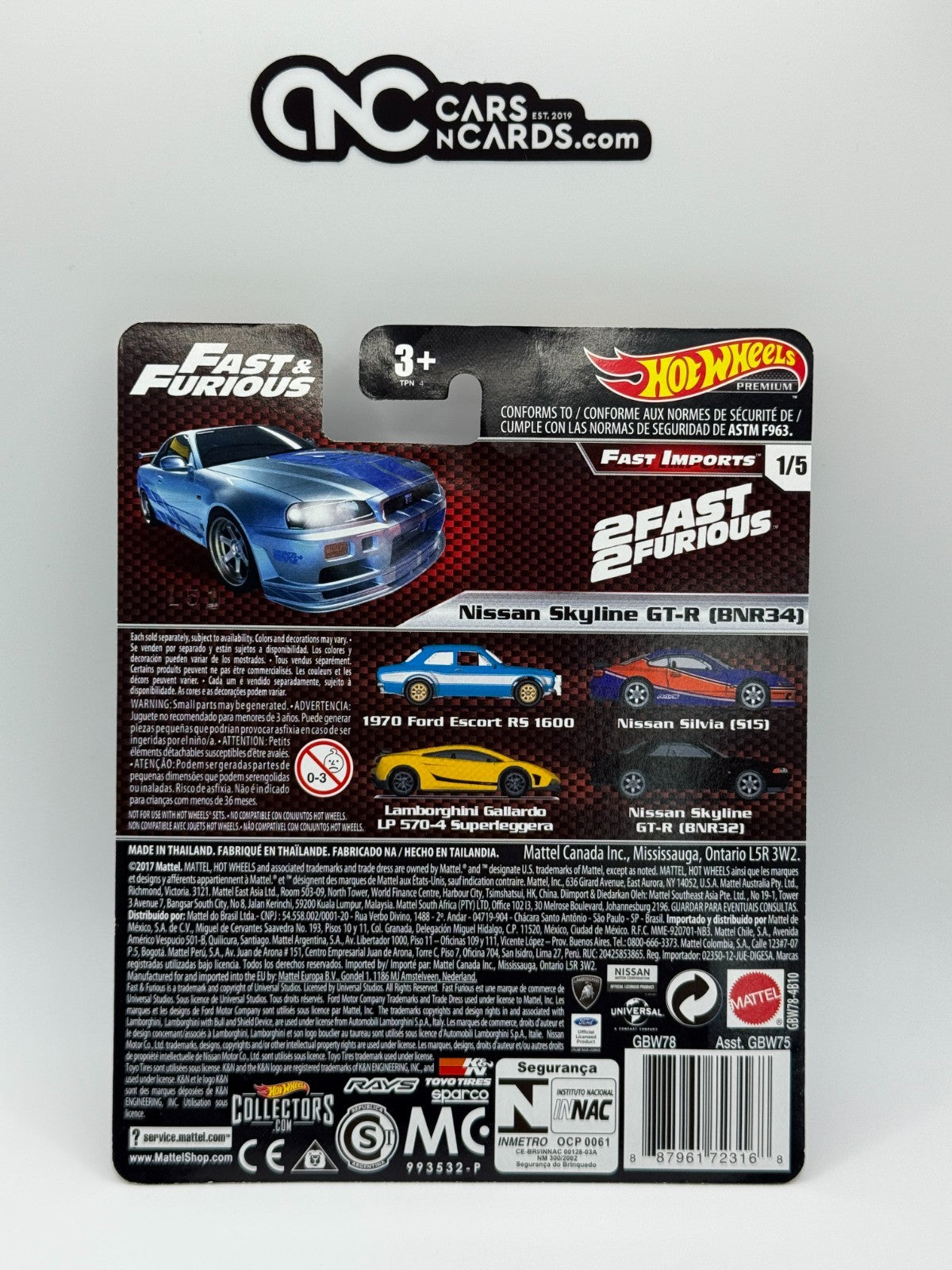 2019 Hot Wheels Premium Fast & Furious Fast Imports Full Set of 5 Cars
