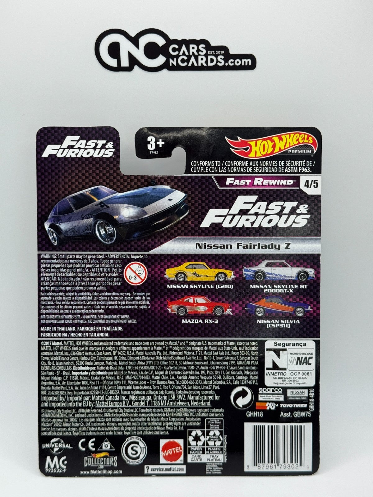 2019 Hot Wheels Premium Fast & Furious Fast Rewind Full Set of 5 Cars