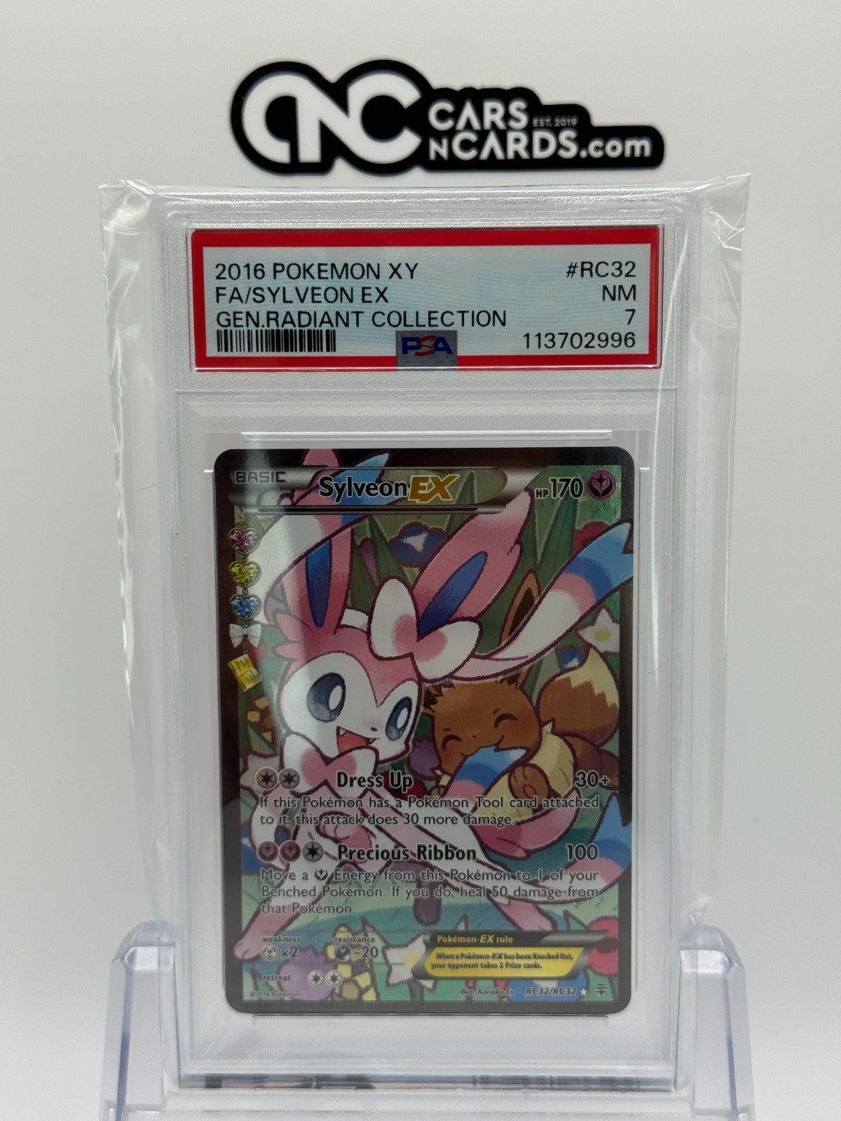 2016 POKEMON XY GENERATIONS RADIANT COLLECTION #RC32 FA/SYLVEON EX RADIANT PSA 7