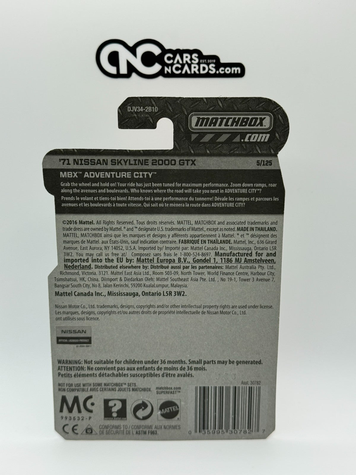 2016 Matchbox '71 Nissan Skyline 2000 GTX Silver