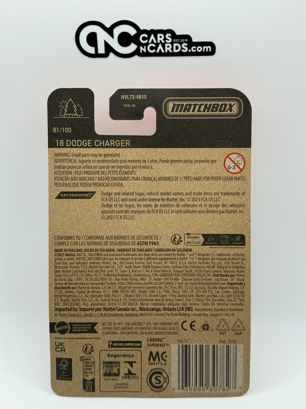 2024 Matchbox '18 Dodge Charger White 81/100