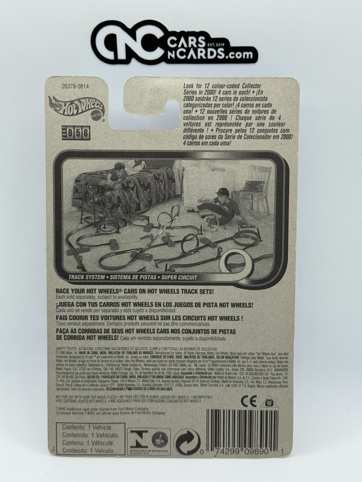 2000 Hot Wheels T-Hunt Treasure Hunt 8/12 T-Bird 1957 (Card Crease)