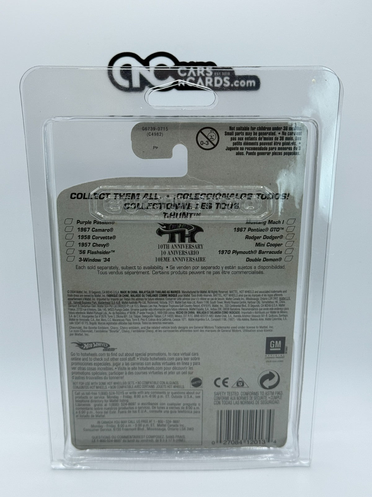 2005 Hot Wheels T-Hunt Treasure Hunt 4/12 1957 Chevy Black Wheels (Card Crease)