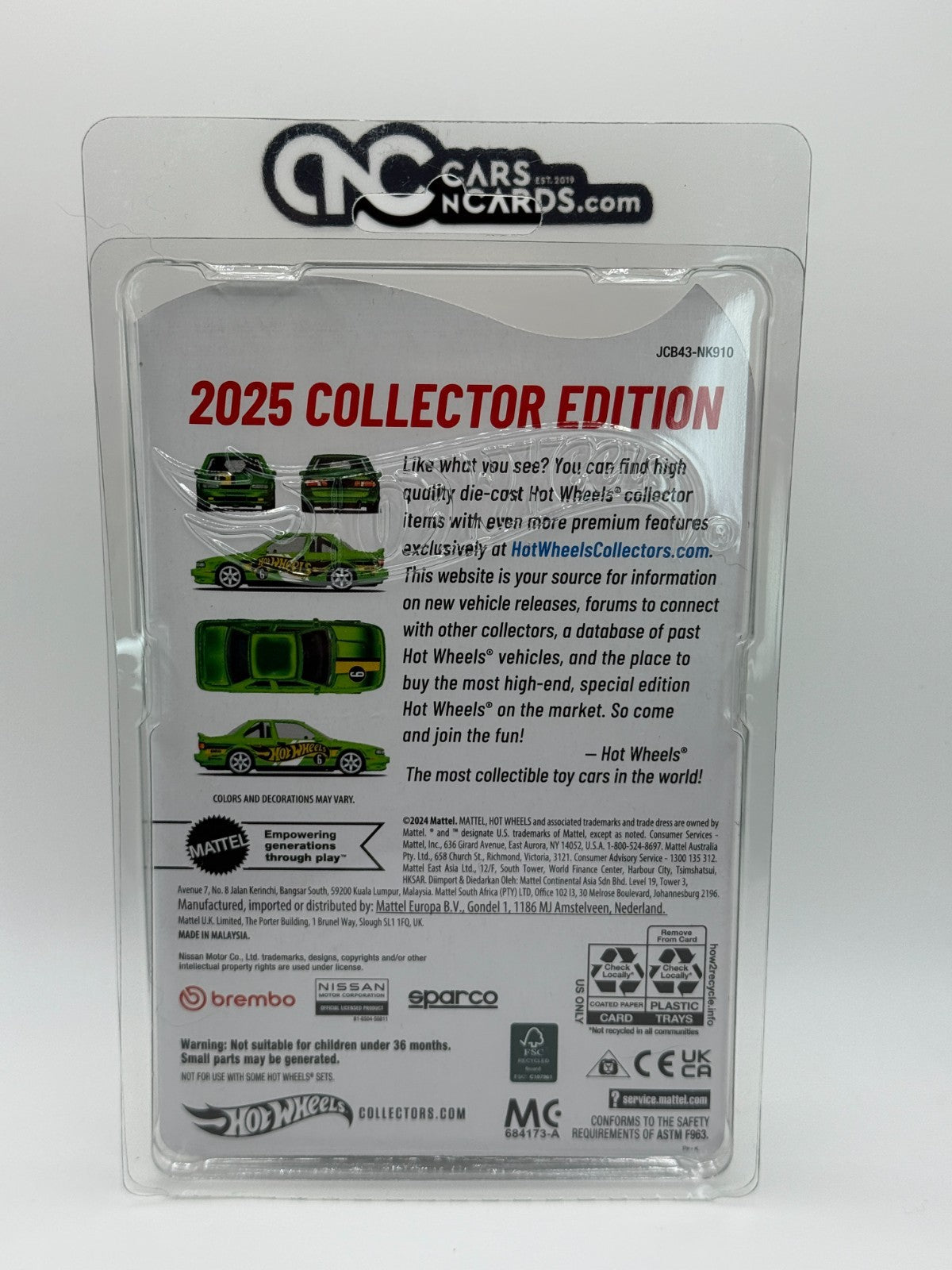 2025 Hot Wheels Mail In Collector Edition '91 Nissan Sentra SE-R With Protector
