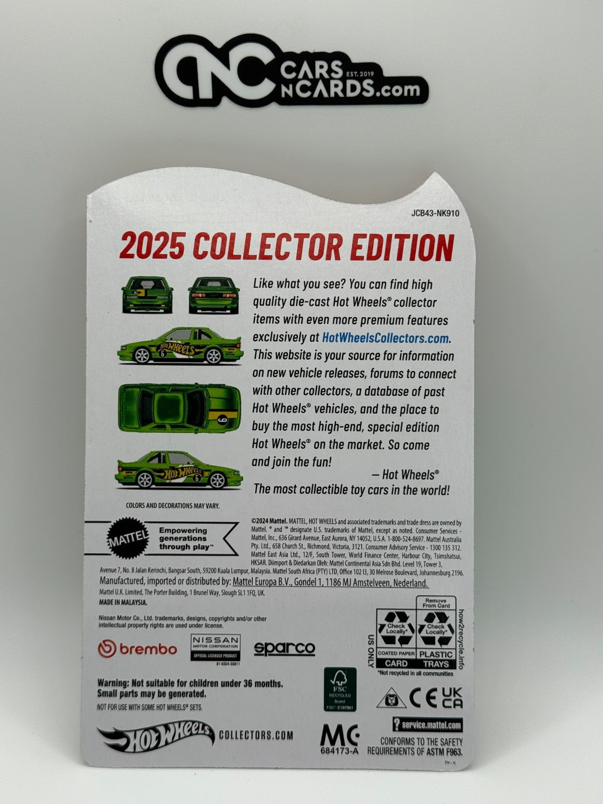 2025 Hot Wheels Mail In Collector Edition '91 Nissan Sentra SE-R With Protector
