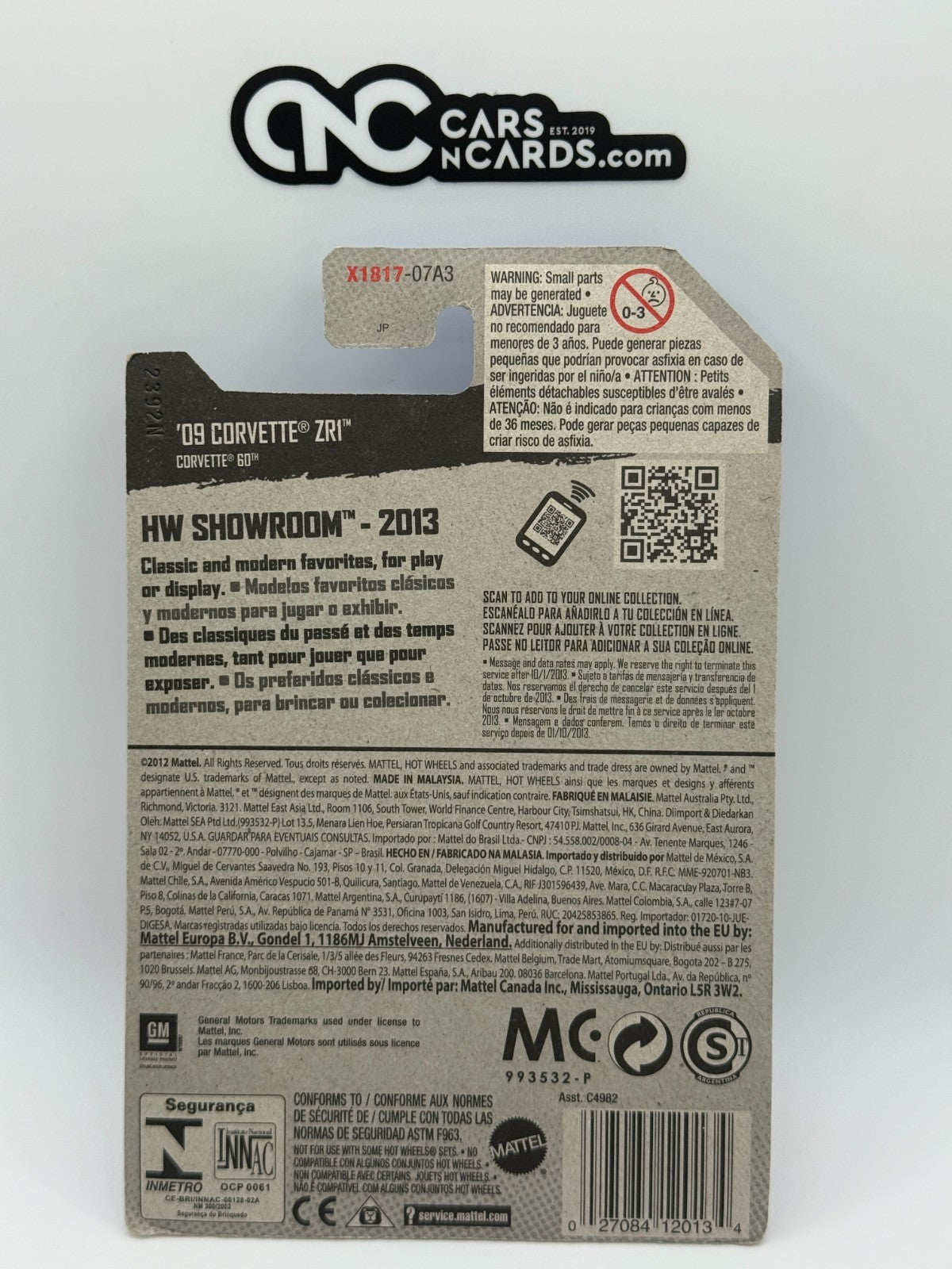 2013 Hot Wheels HW Showroom '09 Corvette ZR1 (Soft Corners)