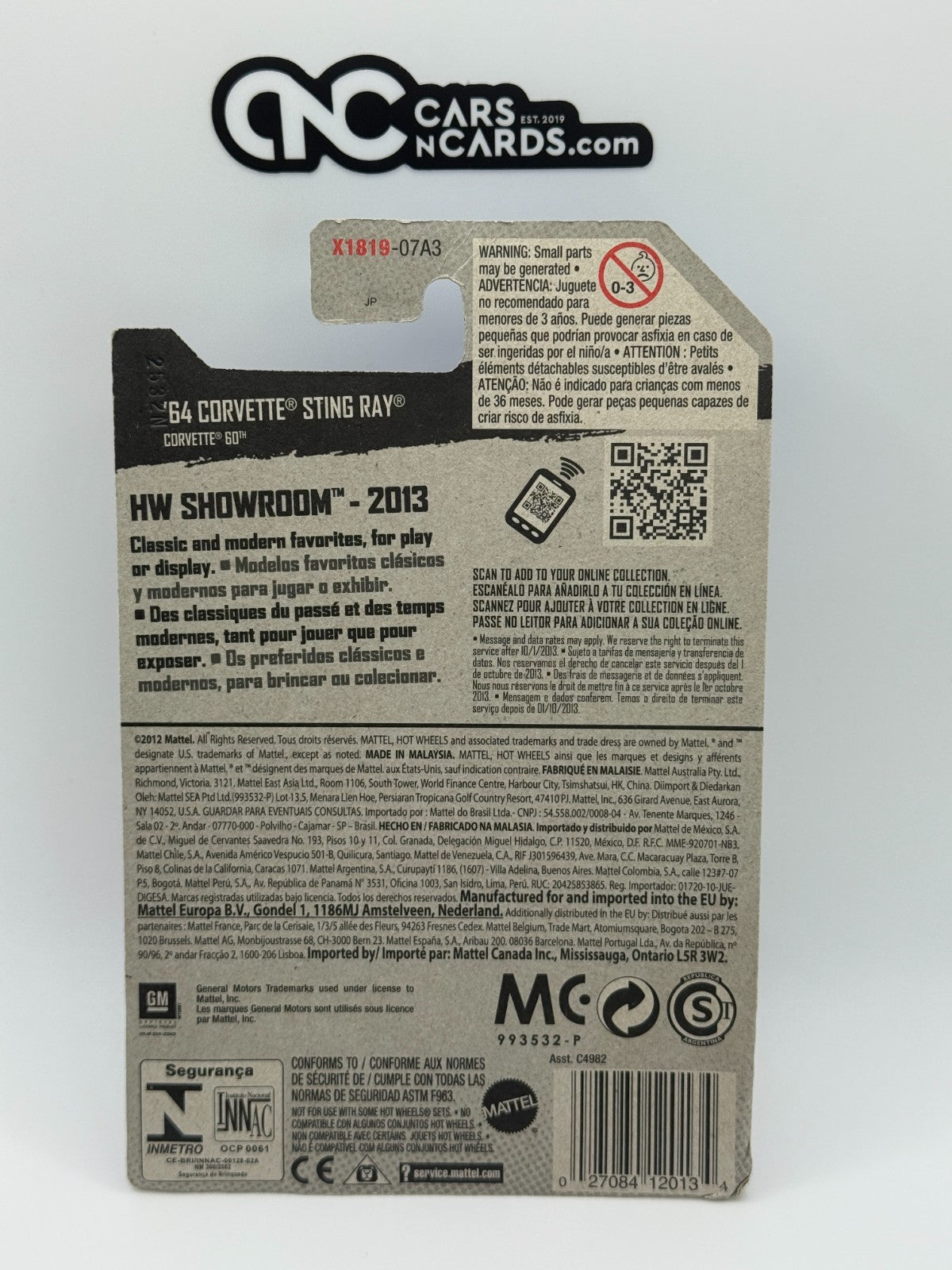 2013 Hot Wheels HW Showroom '64 Corvette Stingray (Soft Corners)