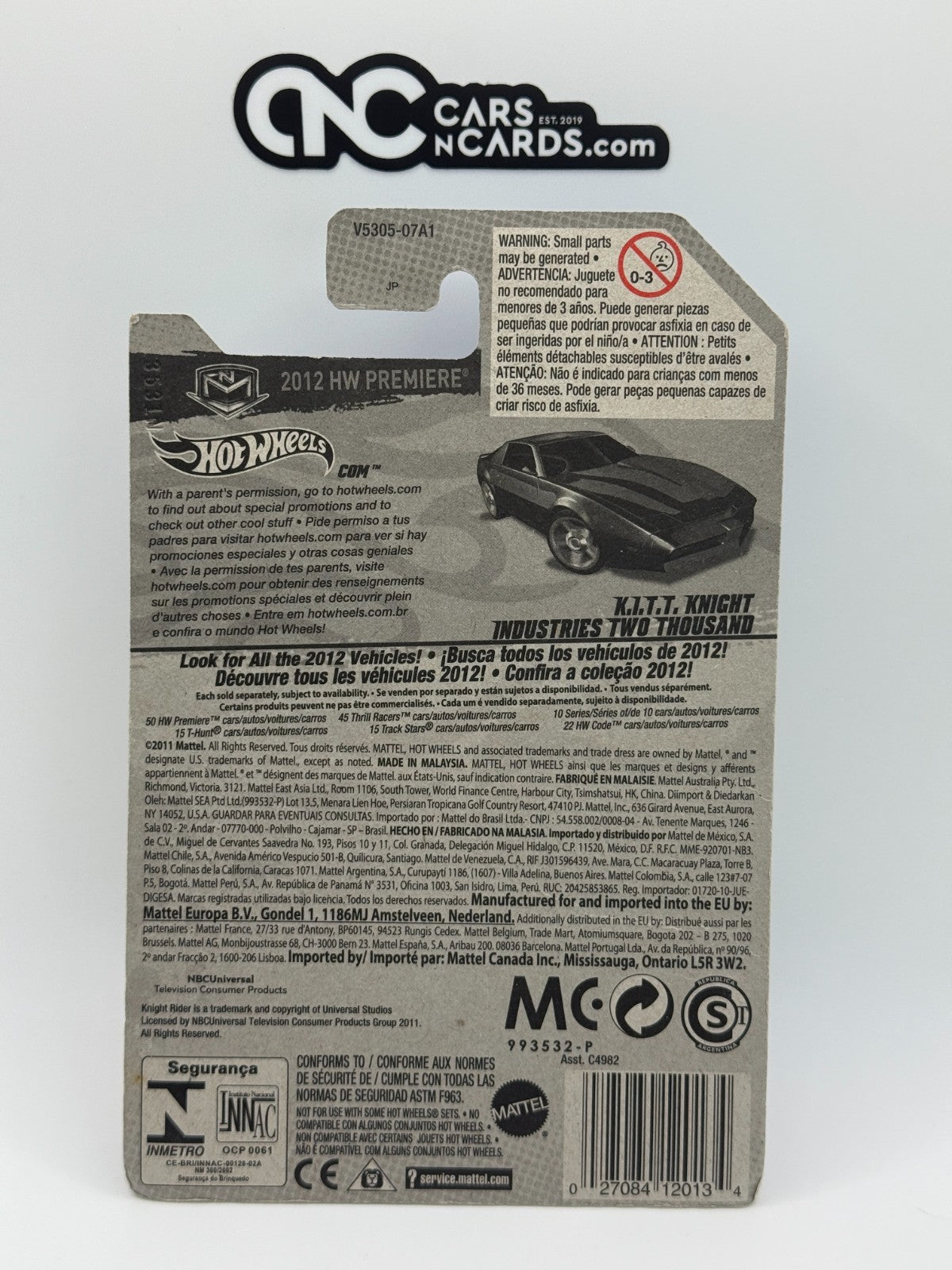 2012 Hot Wheels HW Premiere Knight Rider K.I.T.T. (Soft Corners)