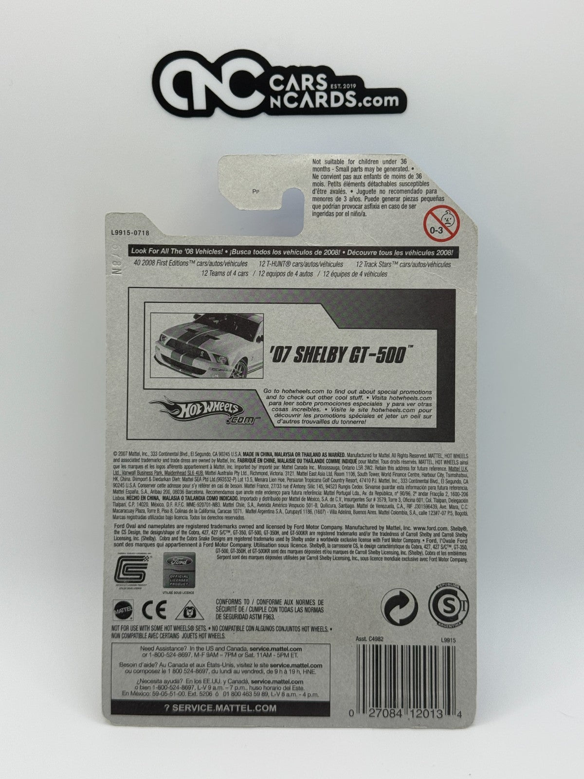 2008 Hot Wheels First Editions 01/40 '07 Shelby GT-500