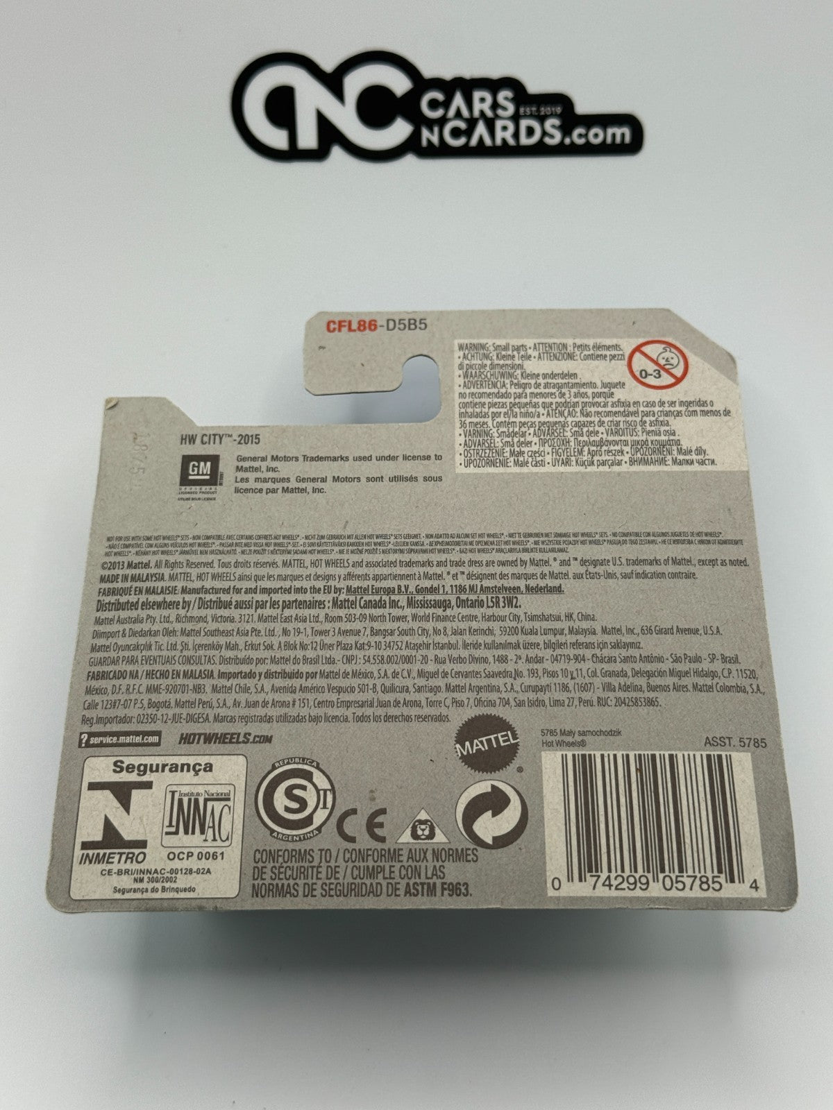 2015 Hot Wheels HW City Custom '62 Chevy Short Card (Soft Corners)