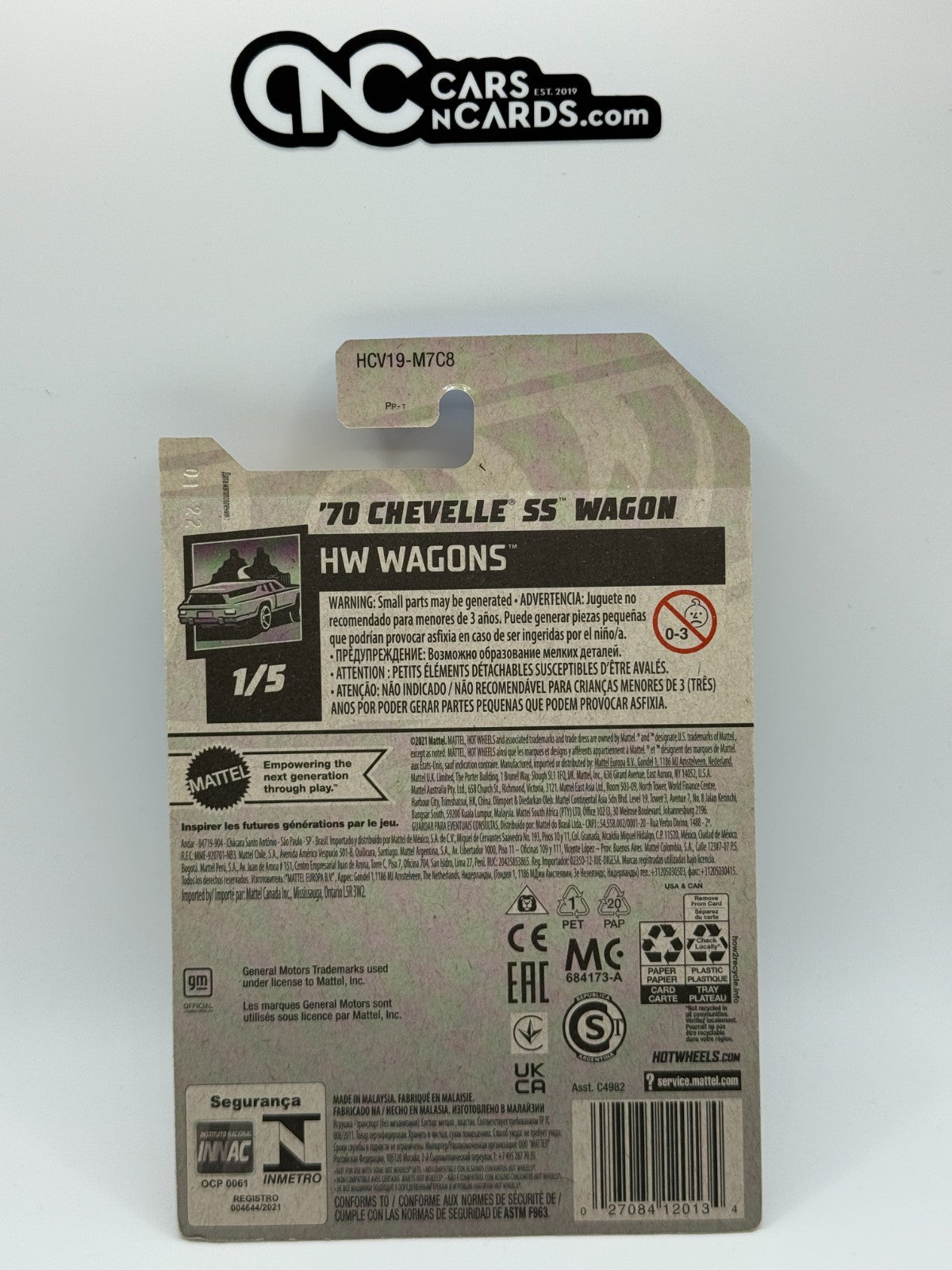 2022 Hot Wheels HW Wagons 1/5 '70 Chevelle SS Wagon Blue