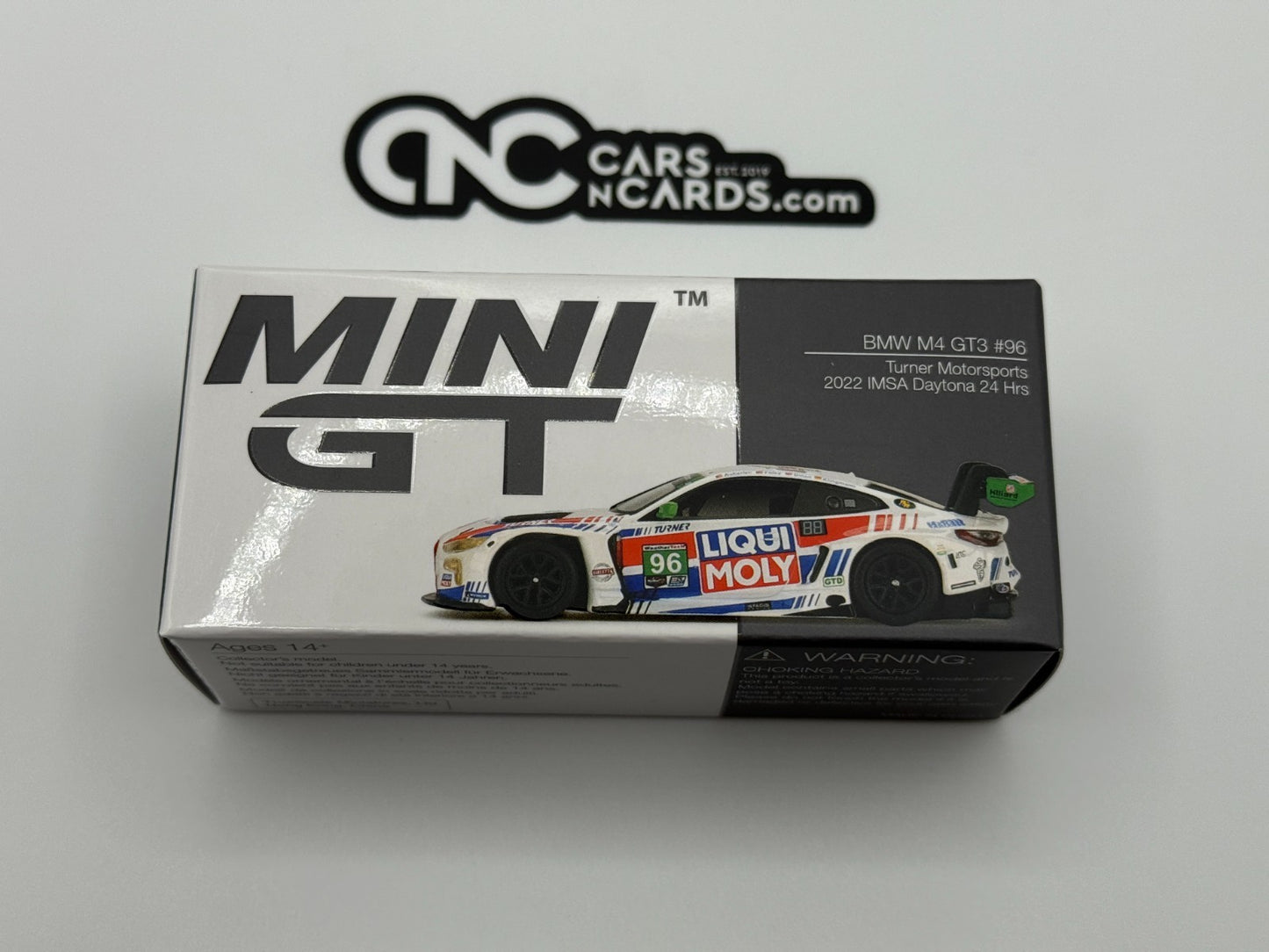 Mini GT 1:64 BMW M4 GT3 Turner Motorsports 2022 IMSA Daytona 24 HRS 462 Open Box