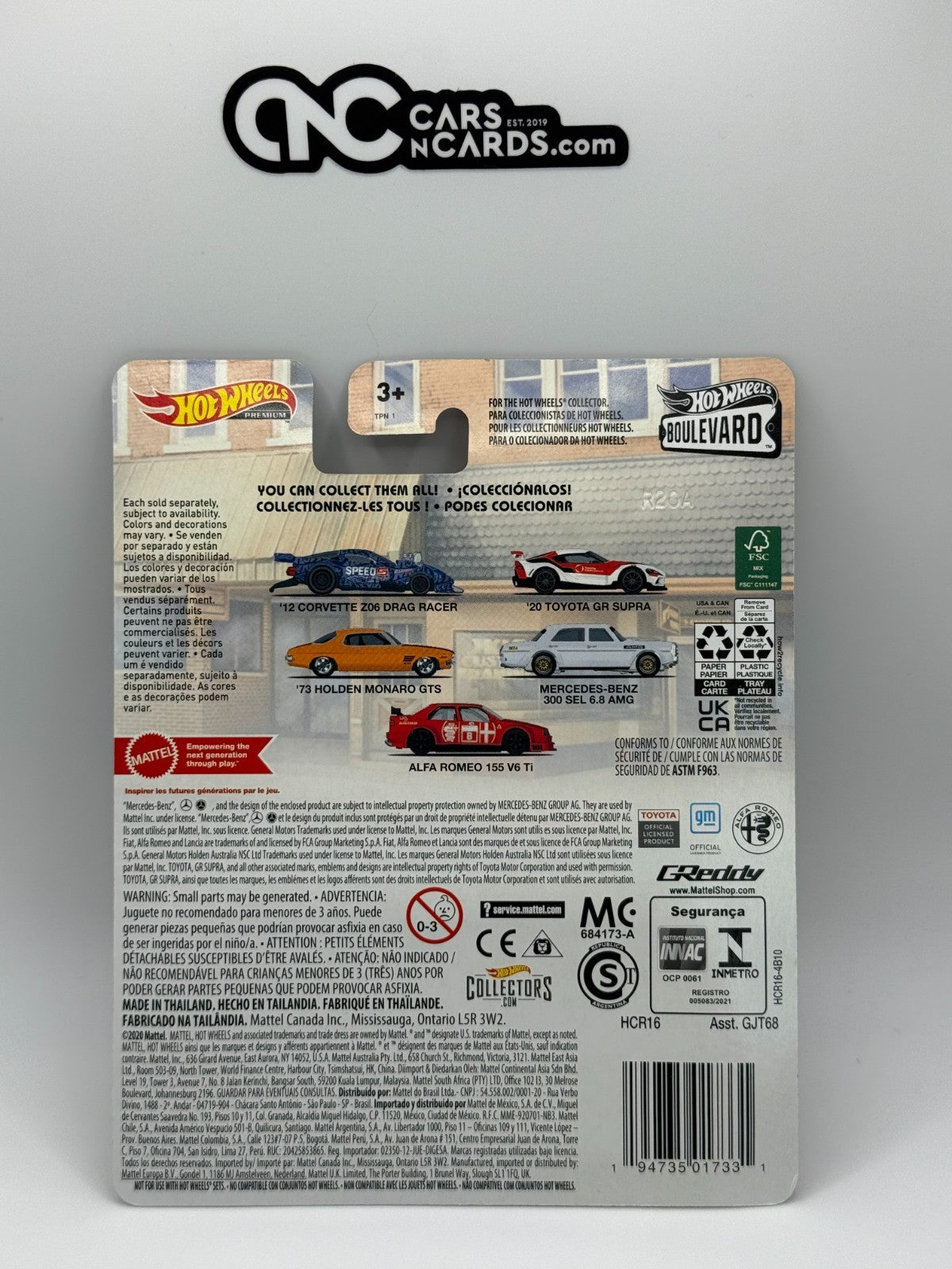 2022 Hot Wheels Premium Boulevard #52 '20 Toyota GR Supra With Protector